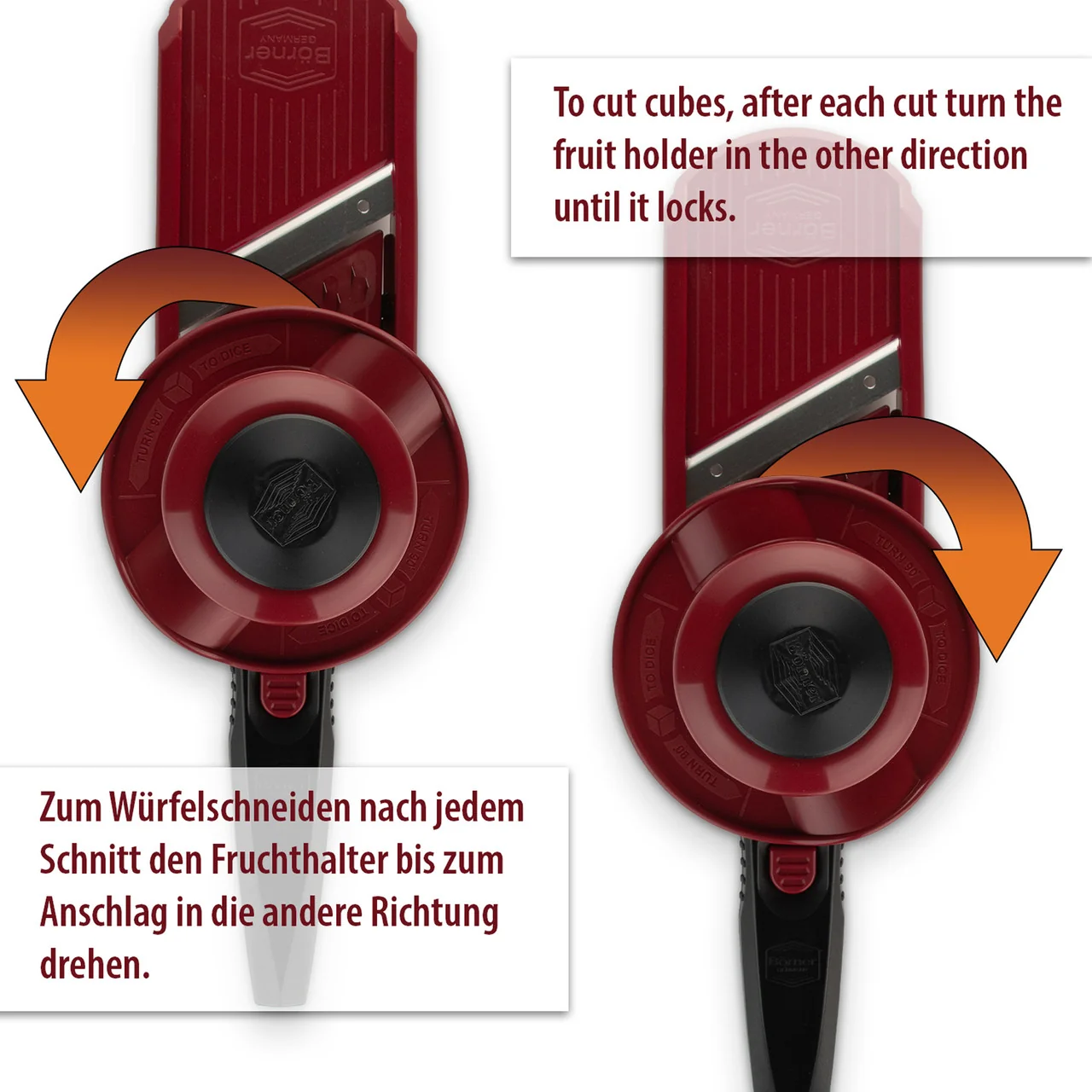 BÖRNER GERMANY Multi Dicer & Julienne Cutter Red - Image 3