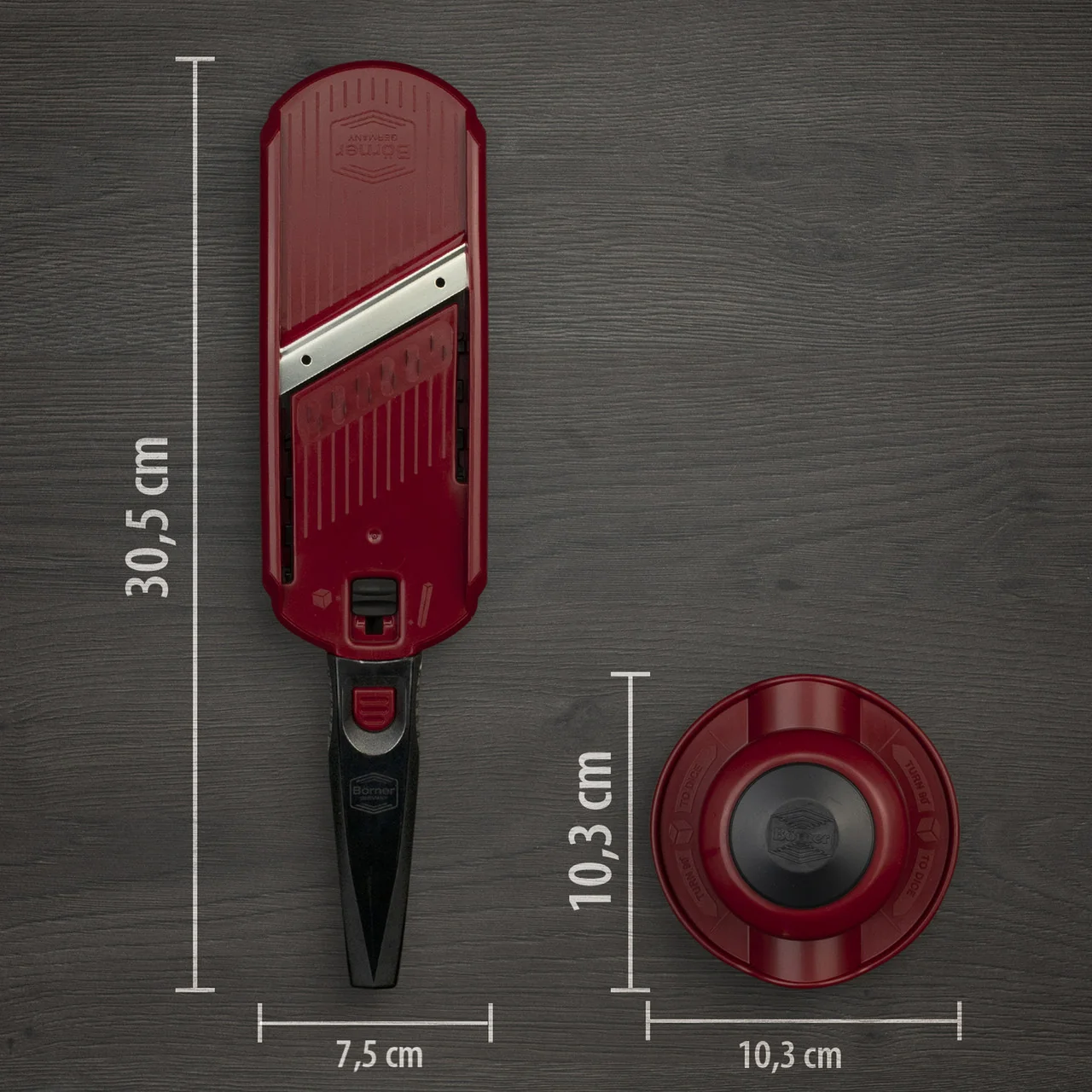BÖRNER GERMANY Multi Dicer & Julienne Cutter Red - Image 4