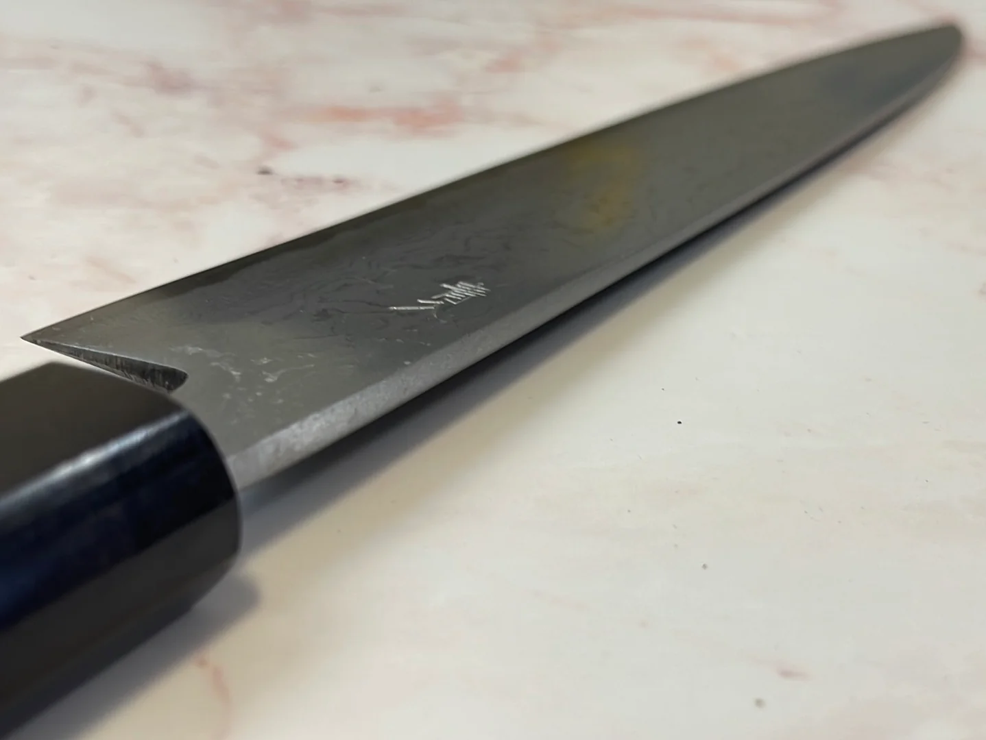 Yoshimune Yanagiba 210 mm(8.3 in) Aogami(Blue) No.2 Damascus (33 layers) Double-Bevel - Image 10