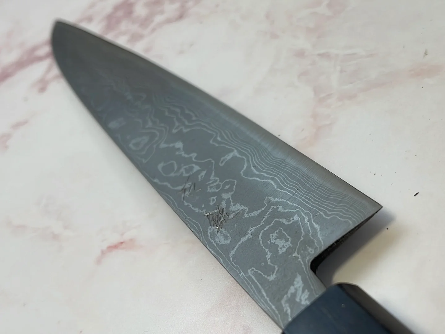 Yoshimune Yanagiba 210 mm(8.3 in) Aogami(Blue) No.2 Damascus (33 layers) Double-Bevel - Image 12