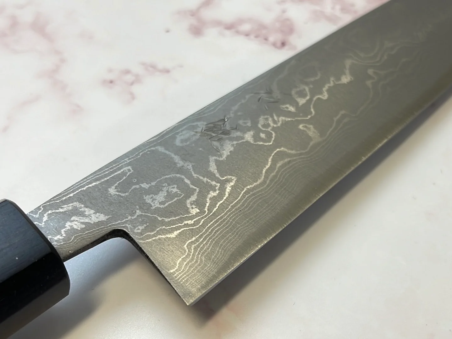 Yoshimune Yanagiba 210 mm(8.3 in) Aogami(Blue) No.2 Damascus (33 layers) Double-Bevel - Image 13