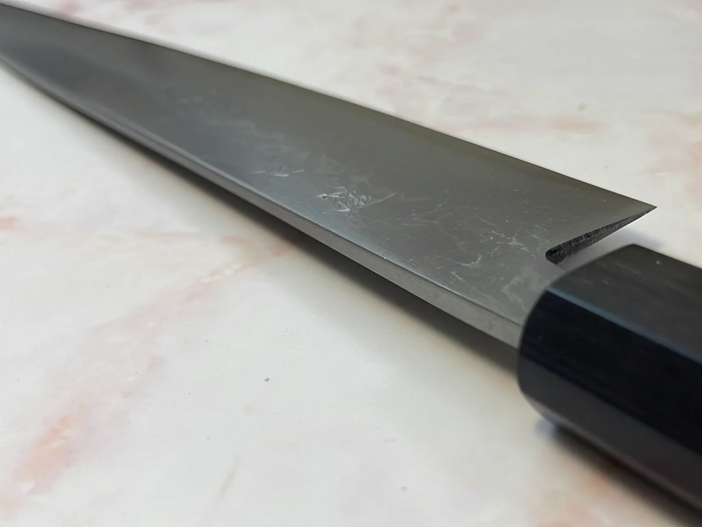 Yoshimune Yanagiba 210 mm(8.3 in) Aogami(Blue) No.2 Damascus (33 layers) Double-Bevel - Image 15