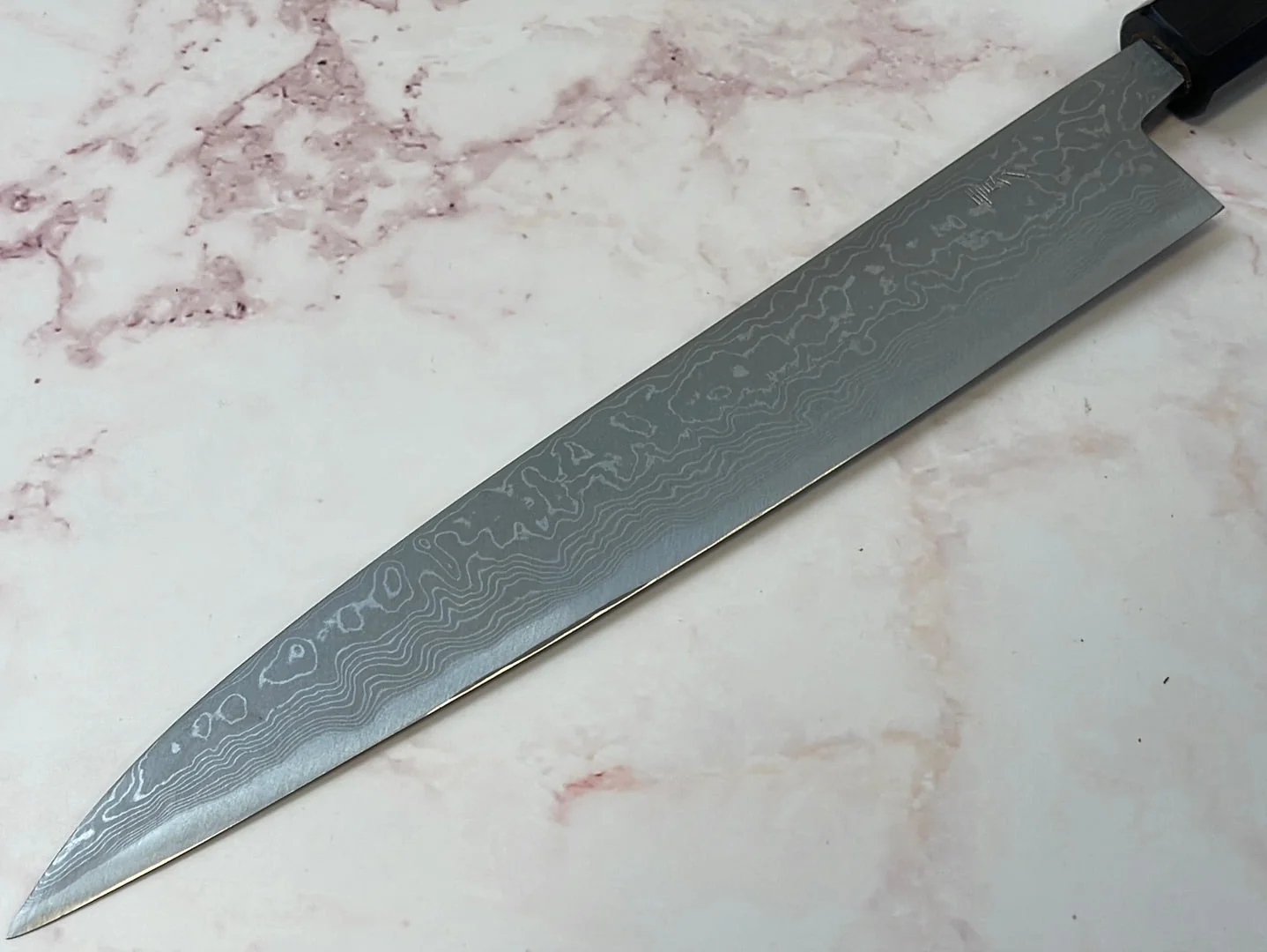 Yoshimune Yanagiba 210 mm(8.3 in) Aogami(Blue) No.2 Damascus (33 layers) Double-Bevel - Image 4