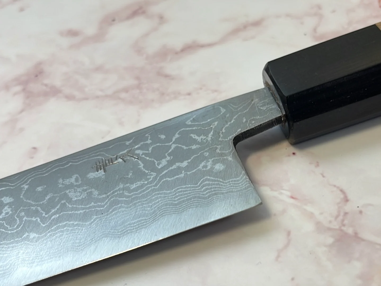 Yoshimune Yanagiba 210 mm(8.3 in) Aogami(Blue) No.2 Damascus (33 layers) Double-Bevel - Image 6