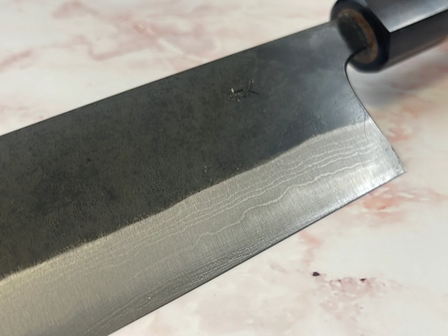 Yoshimune Kiritsuke Kurouchi 240 mm (9.4 in) Aogami (Blue) #2 Damascus (17 layers) Double-Bevel - Image 12