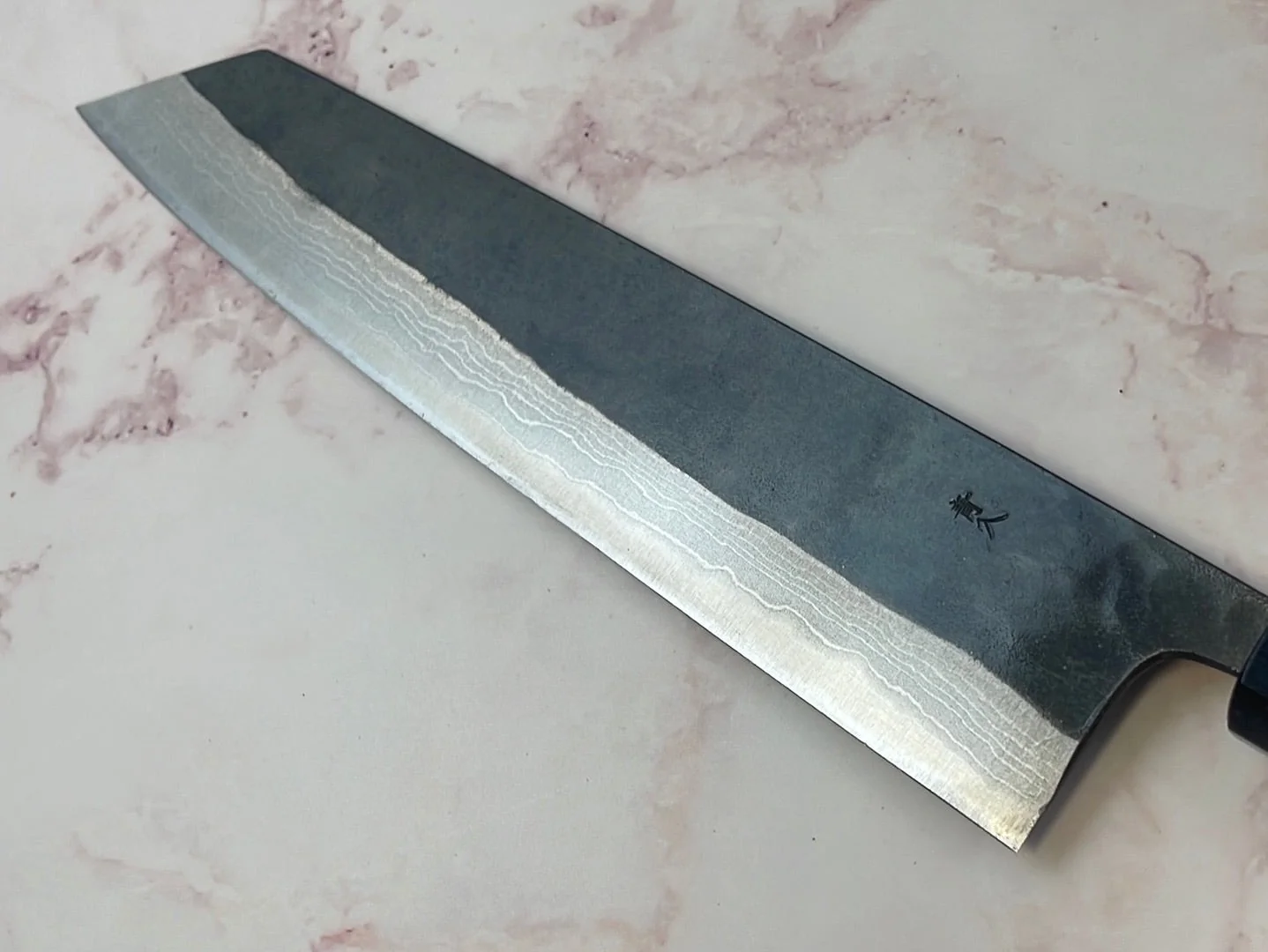 Yoshimune Kiritsuke Kurouchi 240 mm (9.4 in) Aogami (Blue) #2 Damascus (17 layers) Double-Bevel - Image 13