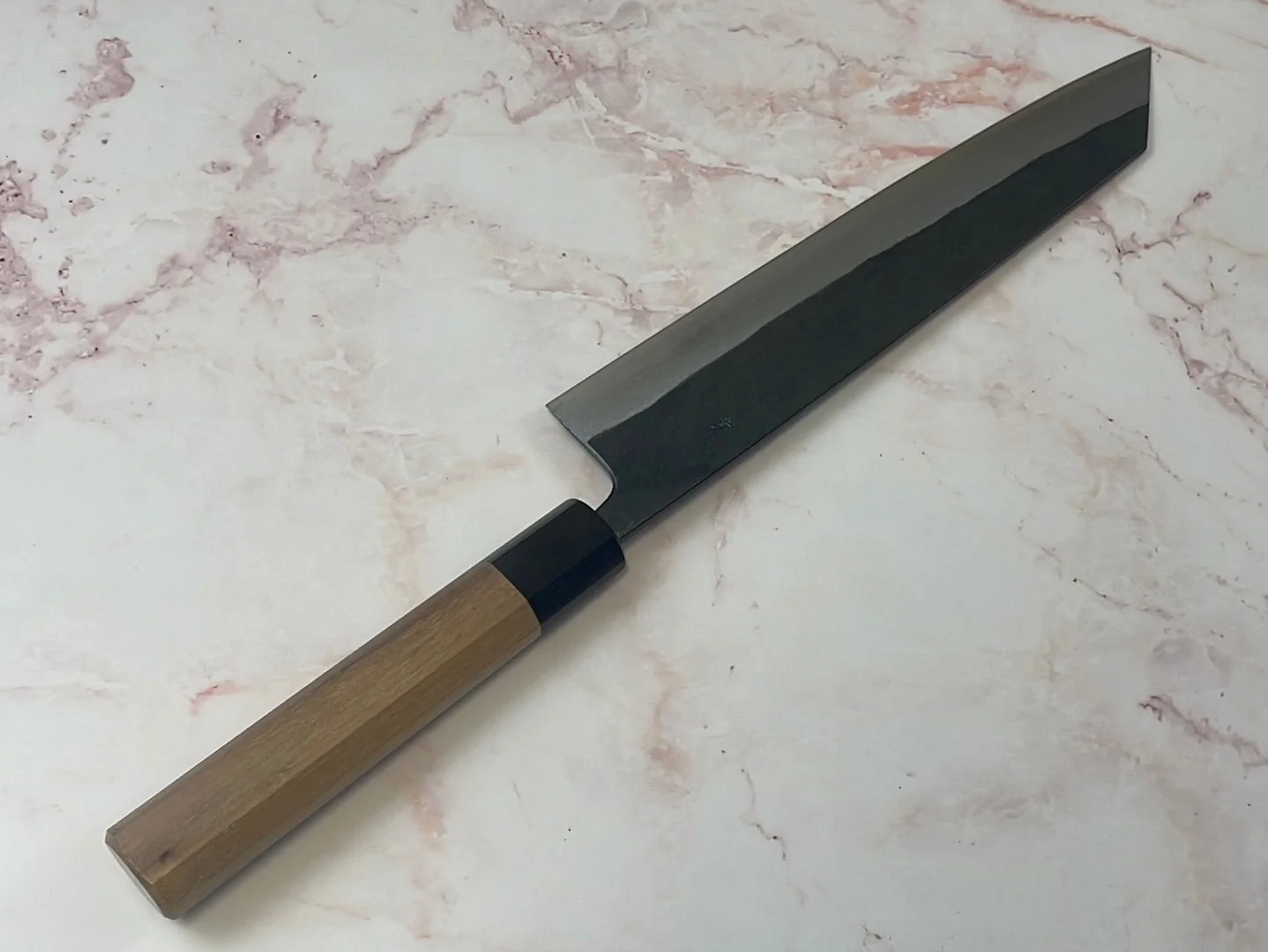 Yoshimune Kiritsuke Kurouchi 240 mm (9.4 in) Aogami (Blue) #2 Damascus (17 layers) Double-Bevel - Image 14