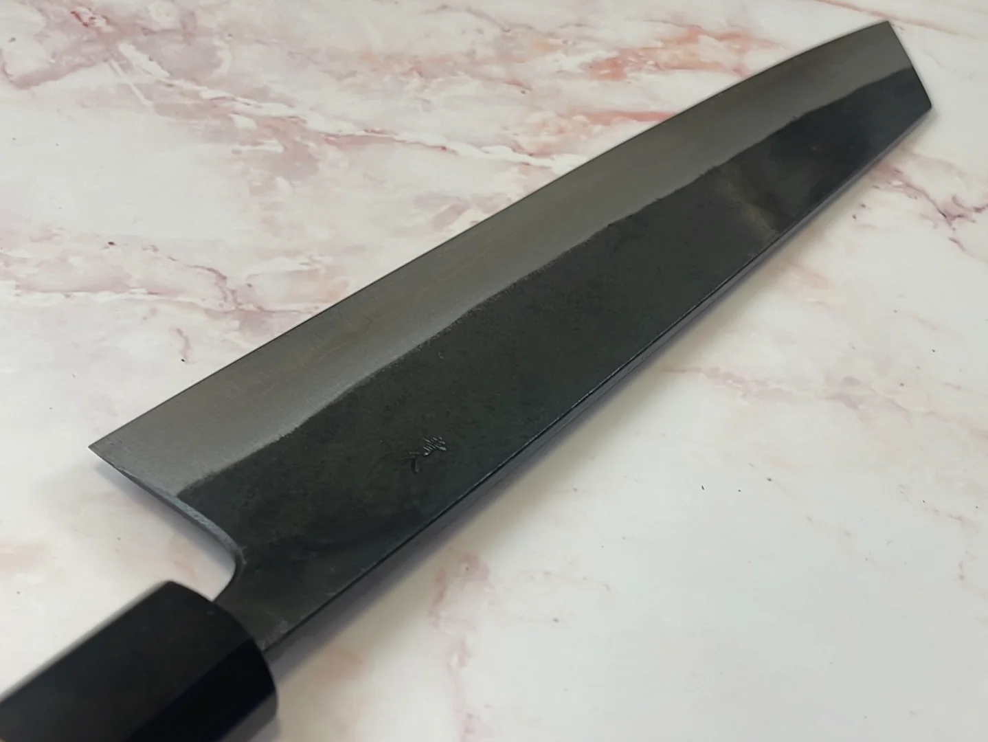 Yoshimune Kiritsuke Kurouchi 240 mm (9.4 in) Aogami (Blue) #2 Damascus (17 layers) Double-Bevel - Image 15