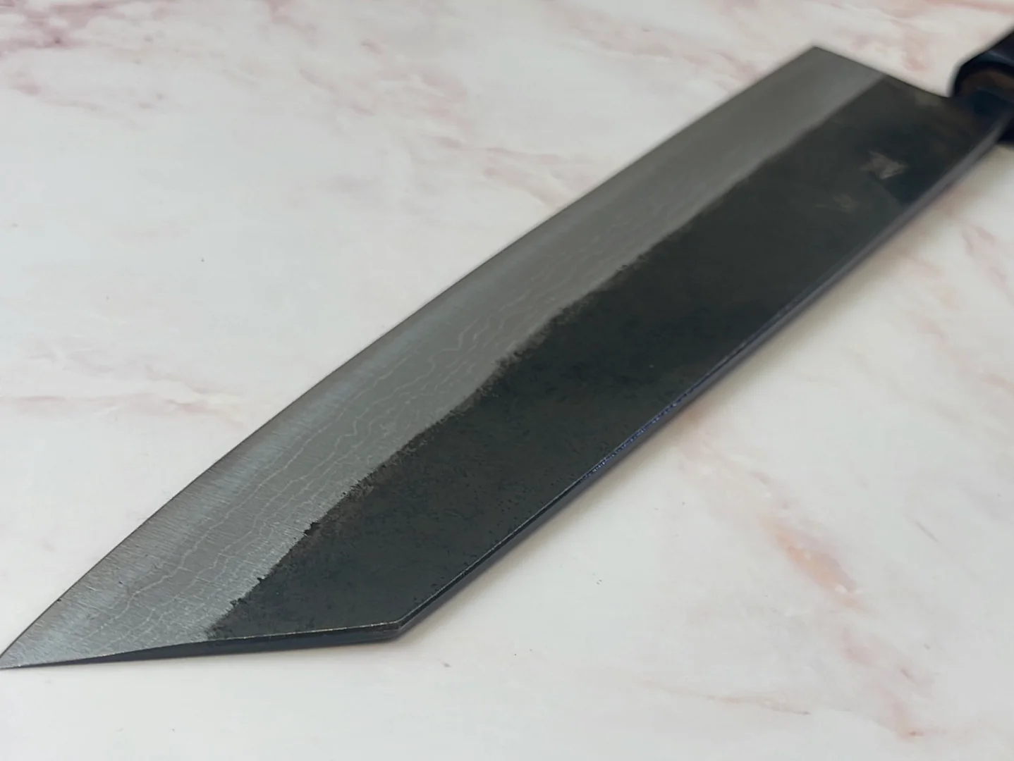 Yoshimune Kiritsuke Kurouchi 240 mm (9.4 in) Aogami (Blue) #2 Damascus (17 layers) Double-Bevel - Image 8