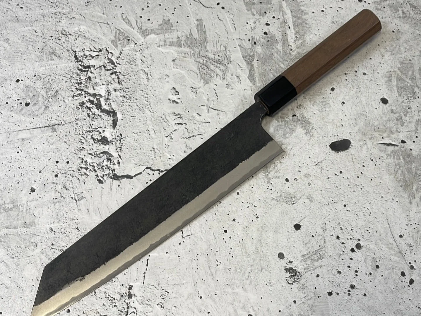 Yoshimune Kiritsuke Kurouchi 240 mm (9.4 in) Aogami (Blue) #2 Double-Bevel - Image 12
