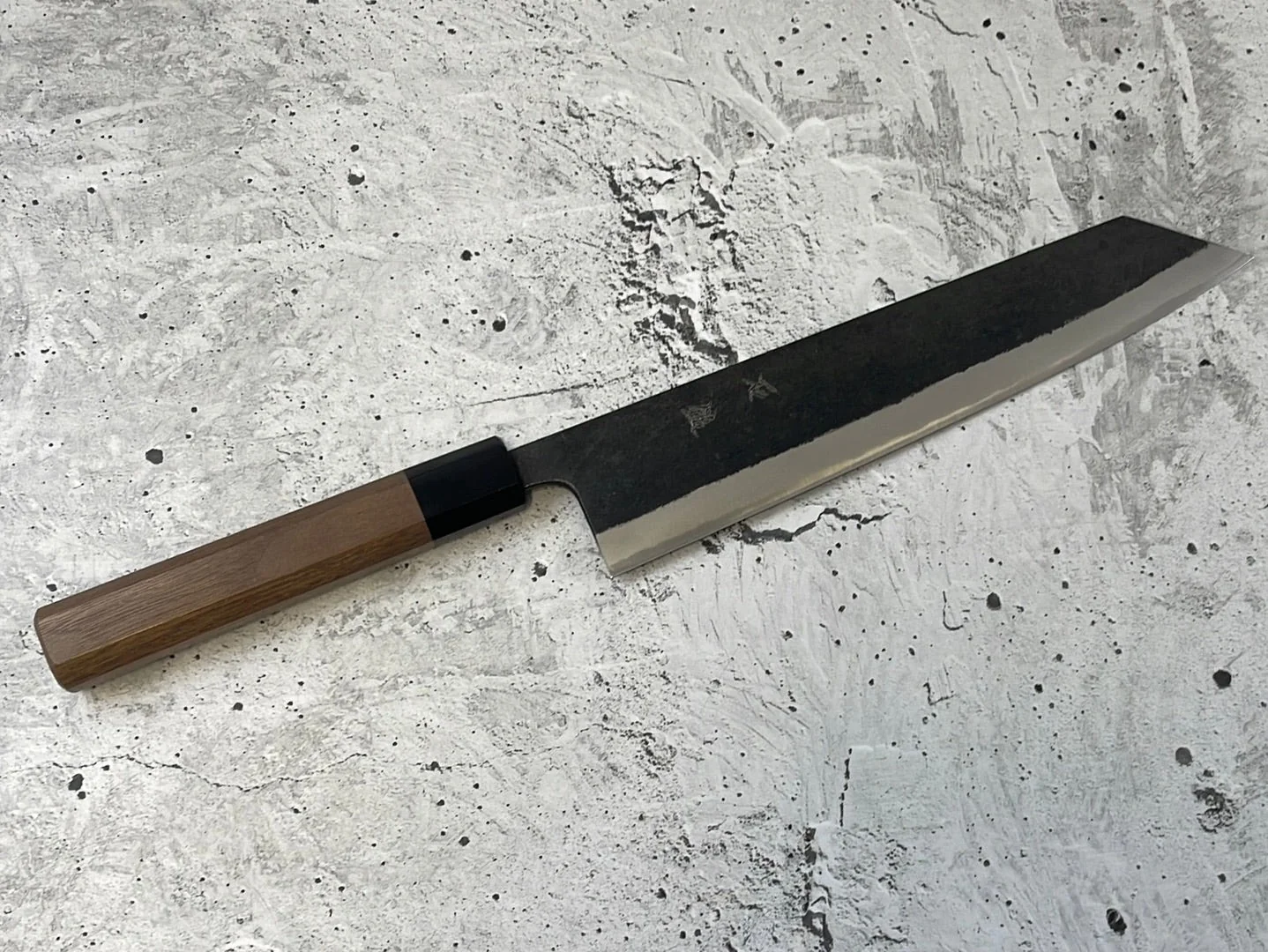 Yoshimune Kiritsuke Kurouchi 240 mm (9.4 in) Aogami (Blue) #2 Double-Bevel - Image 6
