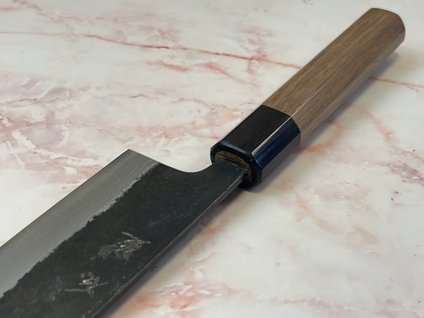 Yoshimune Kiritsuke Kurouchi 210 mm (8.2 in) Aogami (Blue) #2 Damascus (17 layers) Double-Bevel - Image 11