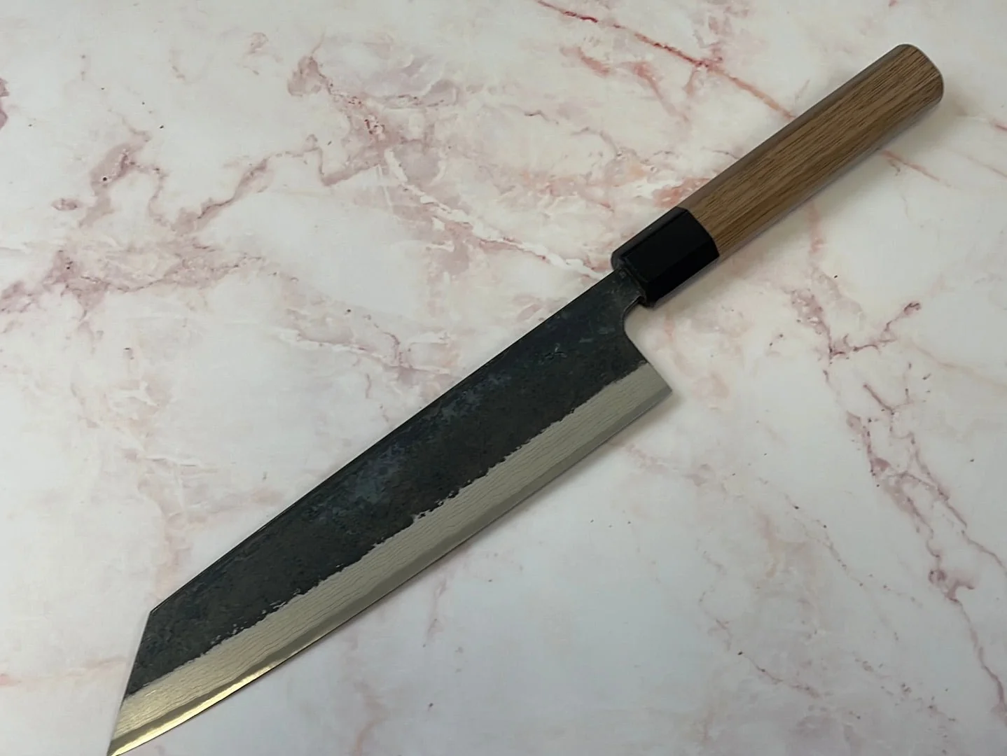 Yoshimune Kiritsuke Kurouchi 210 mm (8.2 in) Aogami (Blue) #2 Damascus (17 layers) Double-Bevel - Image 12