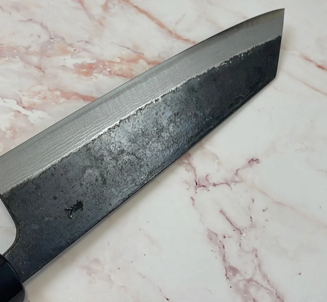 Yoshimune Kiritsuke Kurouchi 210 mm (8.2 in) Aogami (Blue) #2 Damascus (17 layers) Double-Bevel - Image 17