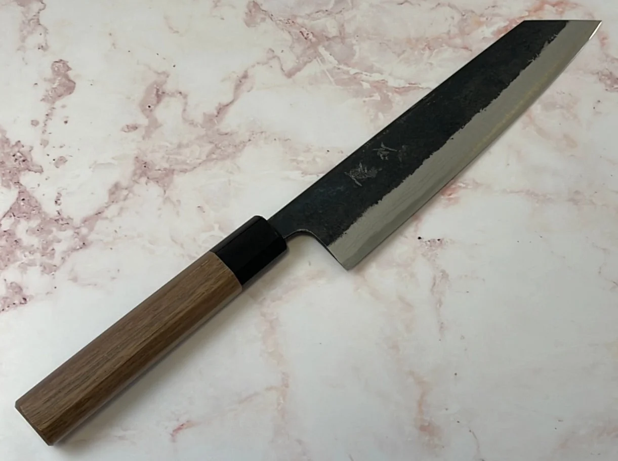 Yoshimune Kiritsuke Kurouchi 210 mm (8.2 in) Aogami (Blue) #2 Damascus (17 layers) Double-Bevel - Image 6