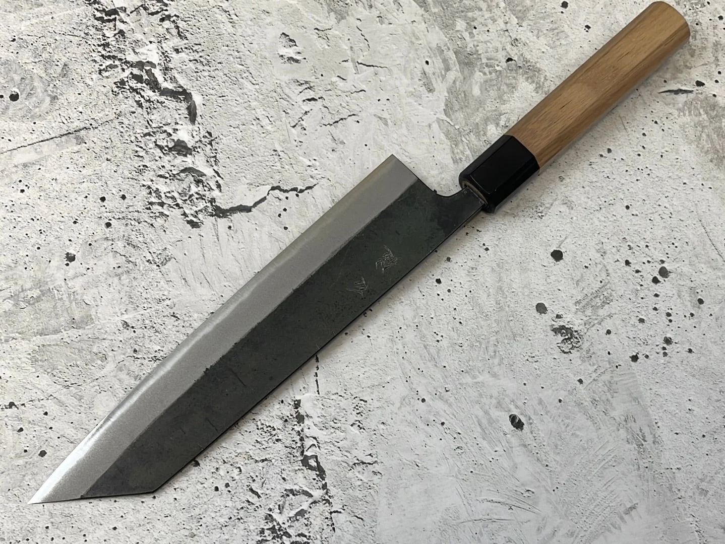 Yoshimune Kiritsuke Kurouchi 210 mm (8.3 in) Aogami (Blue) #2 Double-Bevel - Image 11