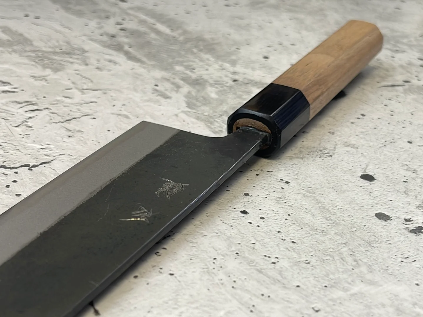 Yoshimune Kiritsuke Kurouchi 210 mm (8.3 in) Aogami (Blue) #2 Double-Bevel - Image 12