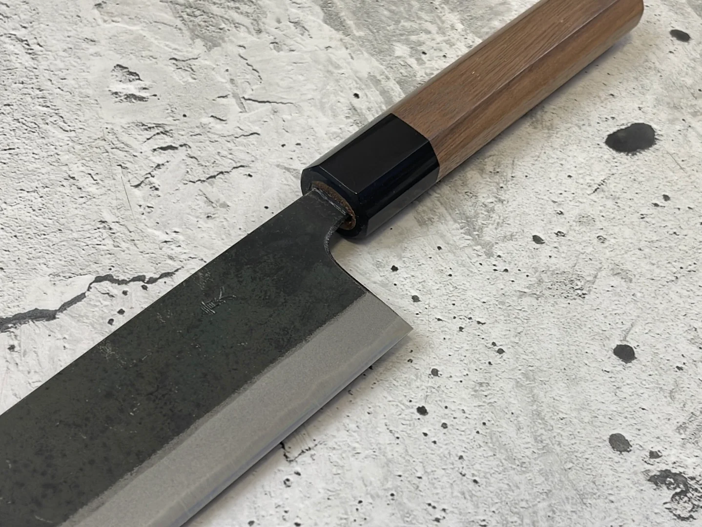 Yoshimune Kiritsuke Kurouchi 210 mm (8.3 in) Aogami (Blue) #2 Double-Bevel - Image 15