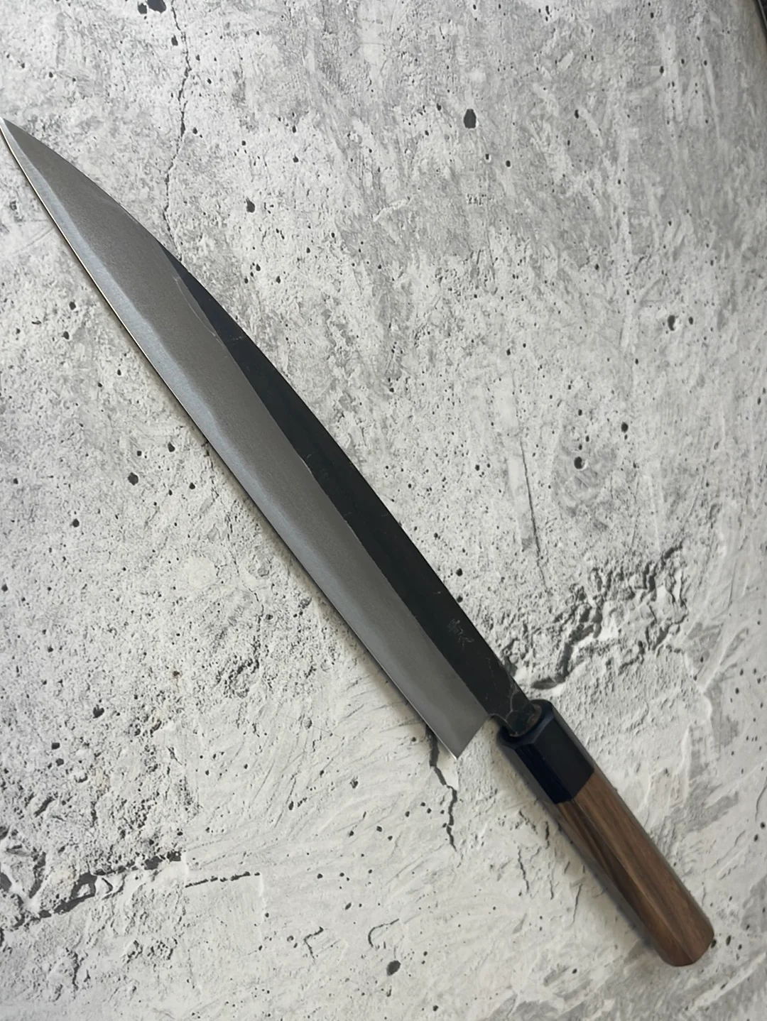 Yoshimune Sujihiki Kurouchi 210 mm (8.3 in) Aogami (Blue) #2 Double-Bevel - Image 10