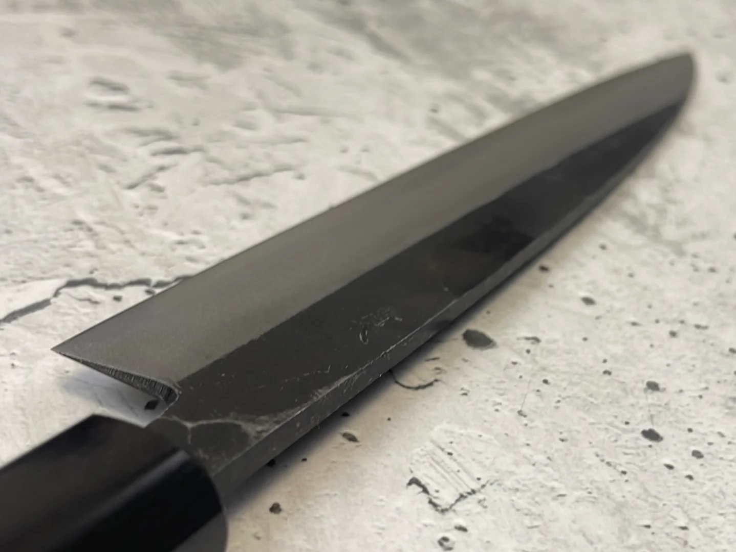 Yoshimune Sujihiki Kurouchi 210 mm (8.3 in) Aogami (Blue) #2 Double-Bevel - Image 14