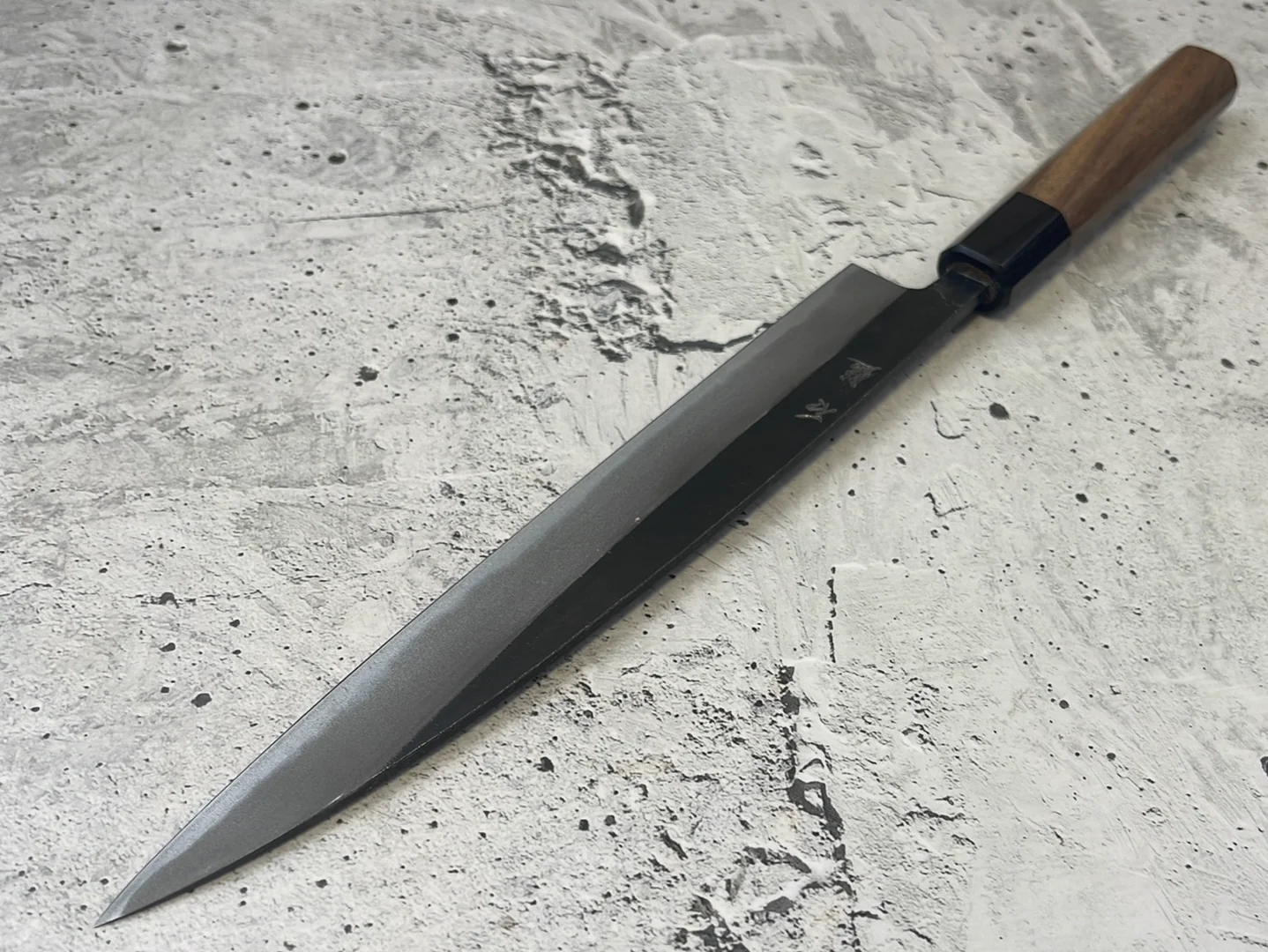 Yoshimune Sujihiki Kurouchi 210 mm (8.3 in) Aogami (Blue) #2 Double-Bevel - Image 8
