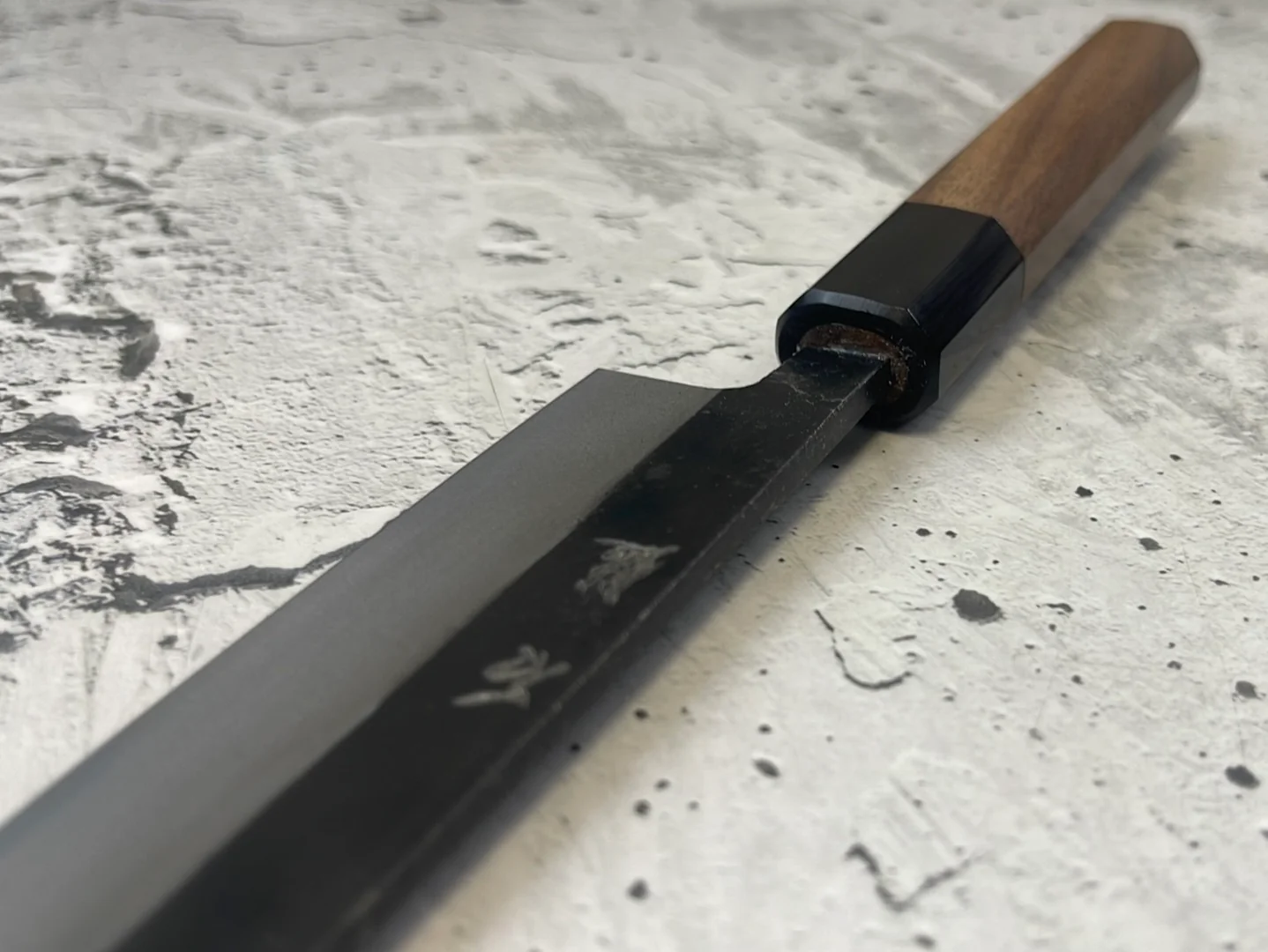 Yoshimune Sujihiki Kurouchi 210 mm (8.3 in) Aogami (Blue) #2 Double-Bevel - Image 9
