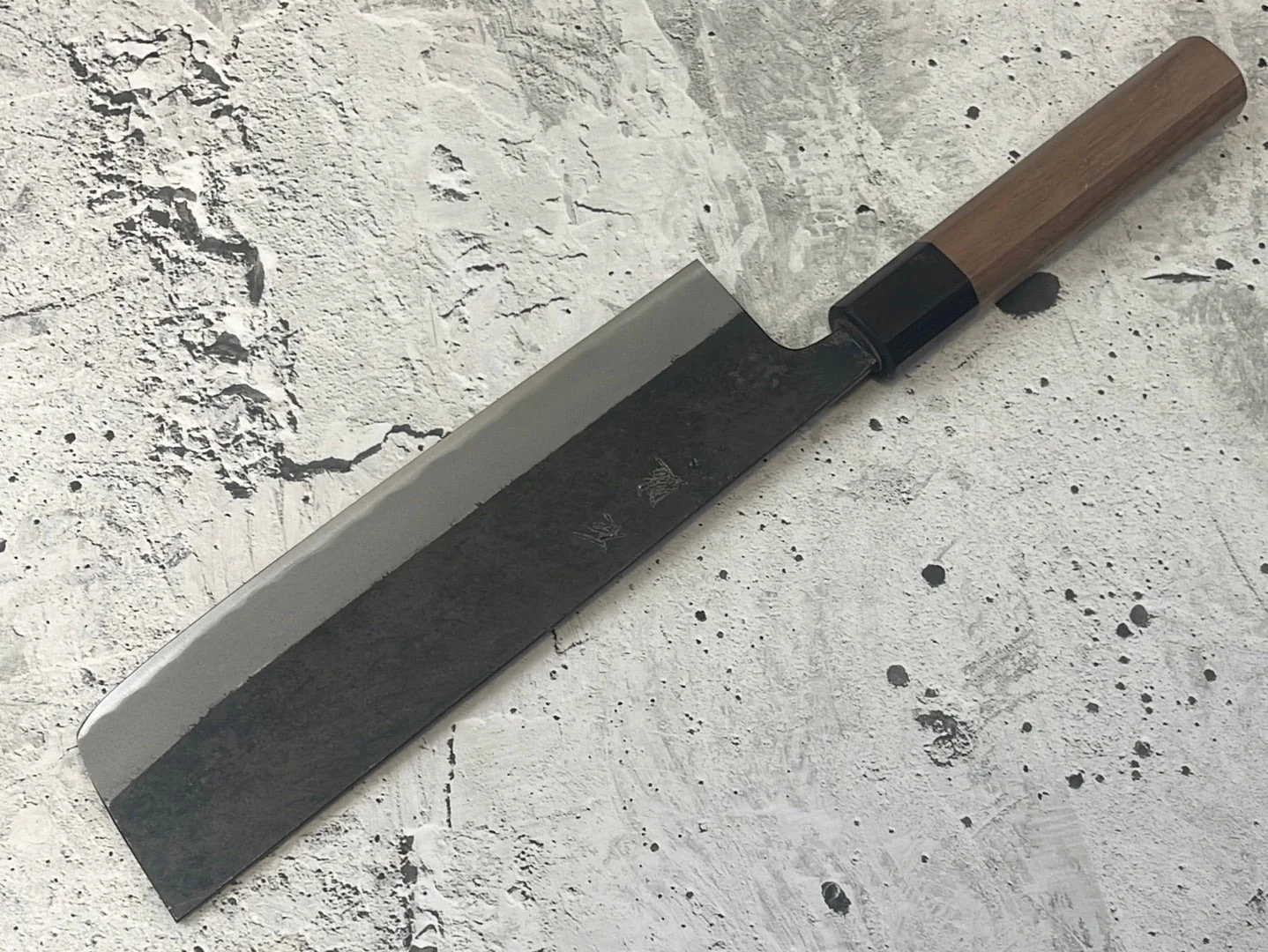 Yoshimune Nakiri Kurouchi 180 mm (7.1 in) Aogami (Blue) #2 Double-Bevel - Image 10