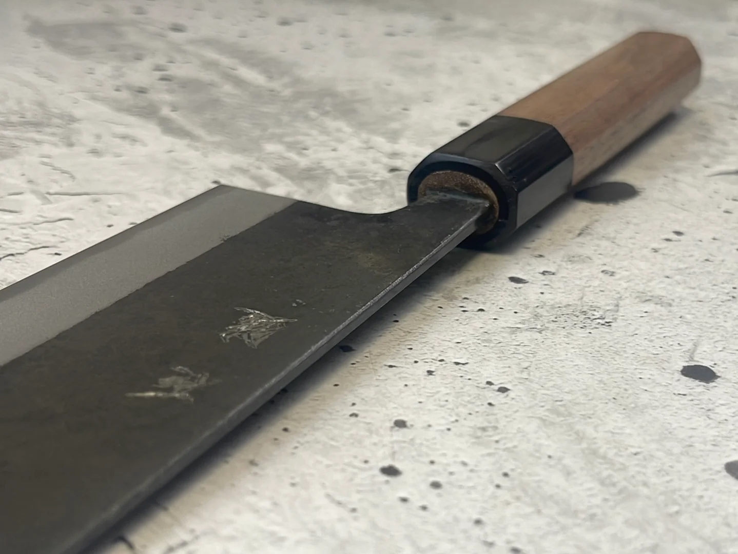 Yoshimune Nakiri Kurouchi 180 mm (7.1 in) Aogami (Blue) #2 Double-Bevel - Image 11