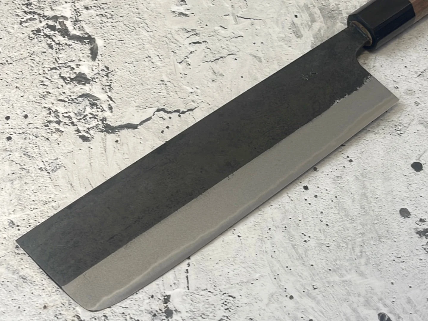Yoshimune Nakiri Kurouchi 180 mm (7.1 in) Aogami (Blue) #2 Double-Bevel - Image 13