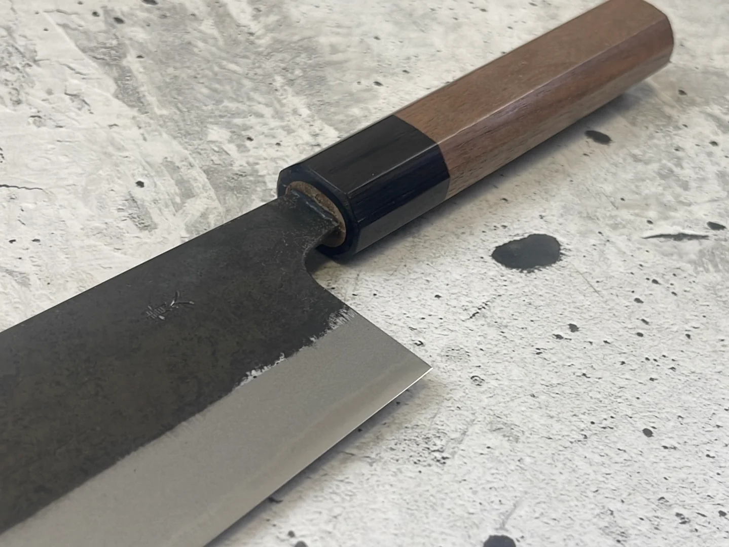 Yoshimune Nakiri Kurouchi 180 mm (7.1 in) Aogami (Blue) #2 Double-Bevel - Image 14