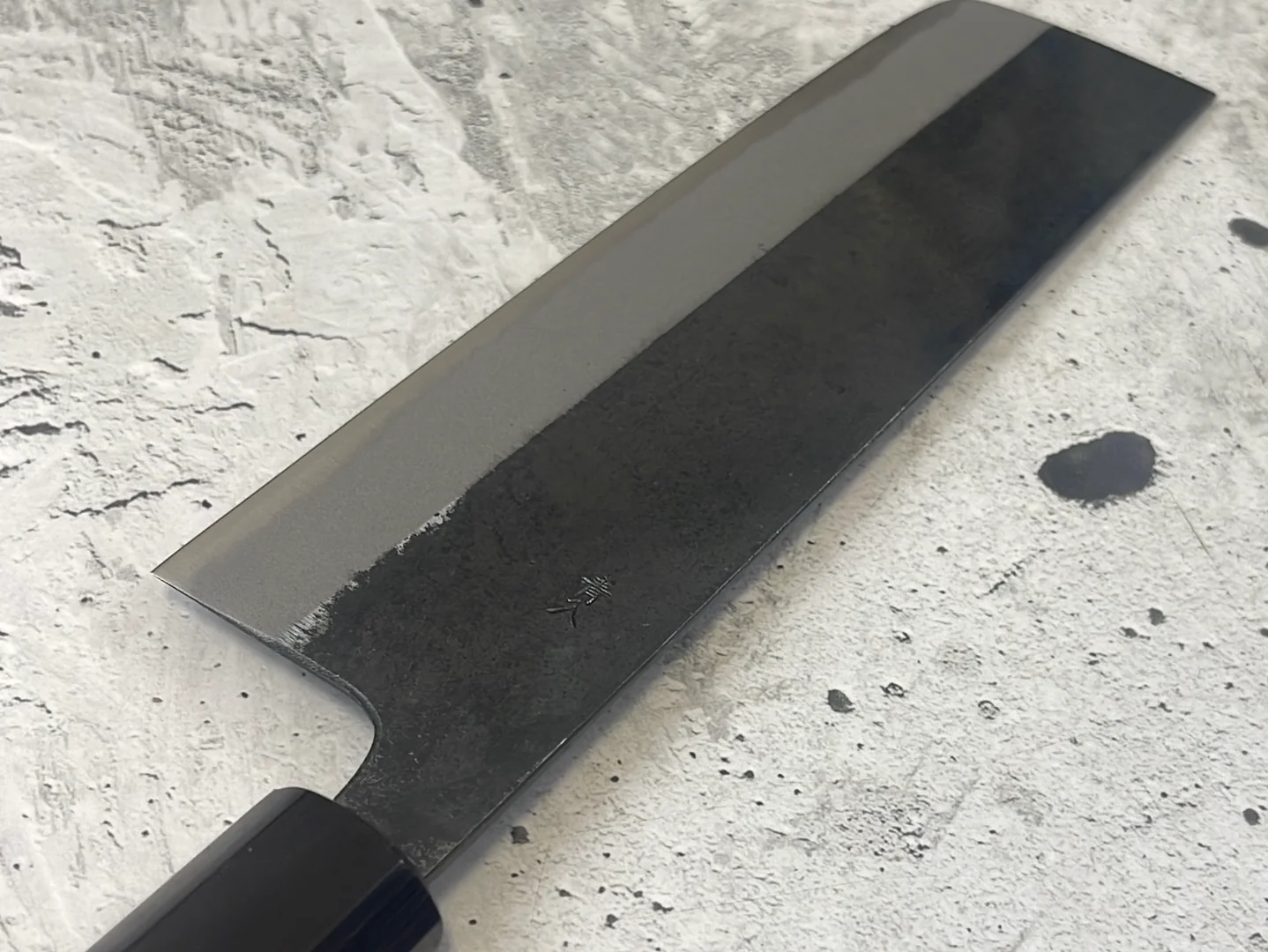 Yoshimune Nakiri Kurouchi 180 mm (7.1 in) Aogami (Blue) #2 Double-Bevel - Image 16