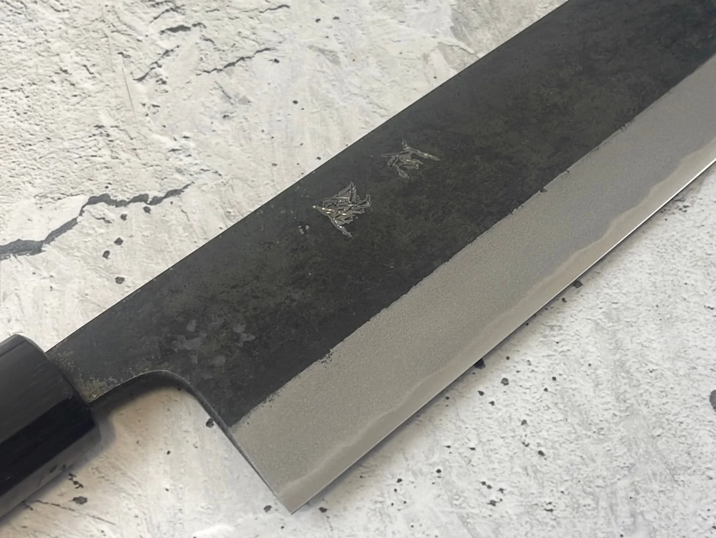 Yoshimune Nakiri Kurouchi 180 mm (7.1 in) Aogami (Blue) #2 Double-Bevel - Image 8