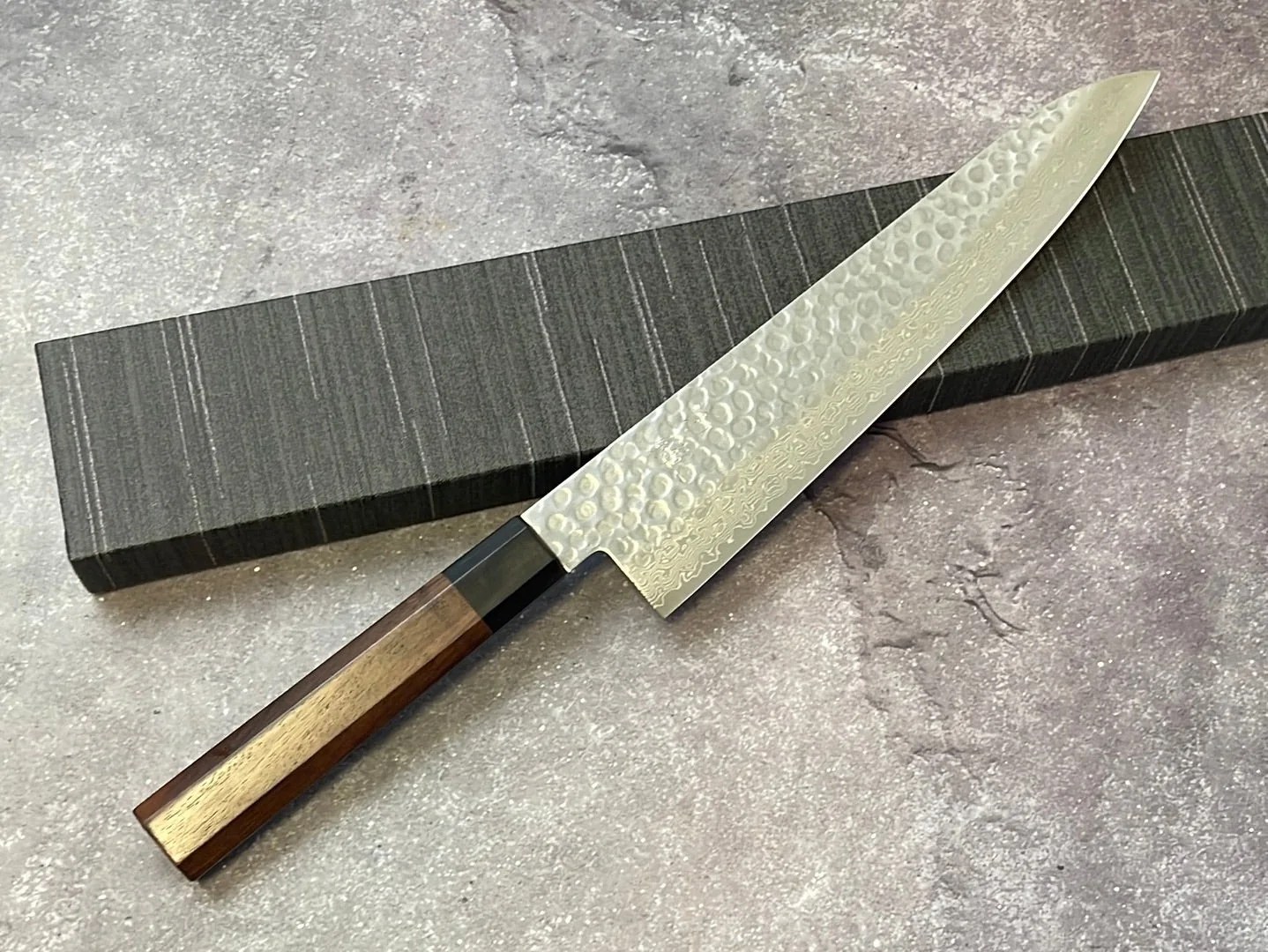 Yoshimune Gyuto Damascus Hammered Finish Knife 240 mm (9.4 in) Stainless clad Aus10