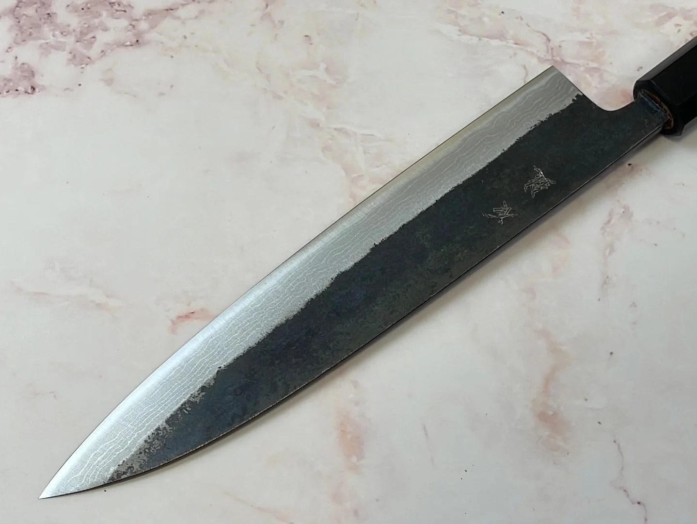 Yoshimune Gyuto Kurouchi 210 mm (8.3 in) Aogami (Blue) #2 Damascus (17 layers) Double-Bevel - Image 10