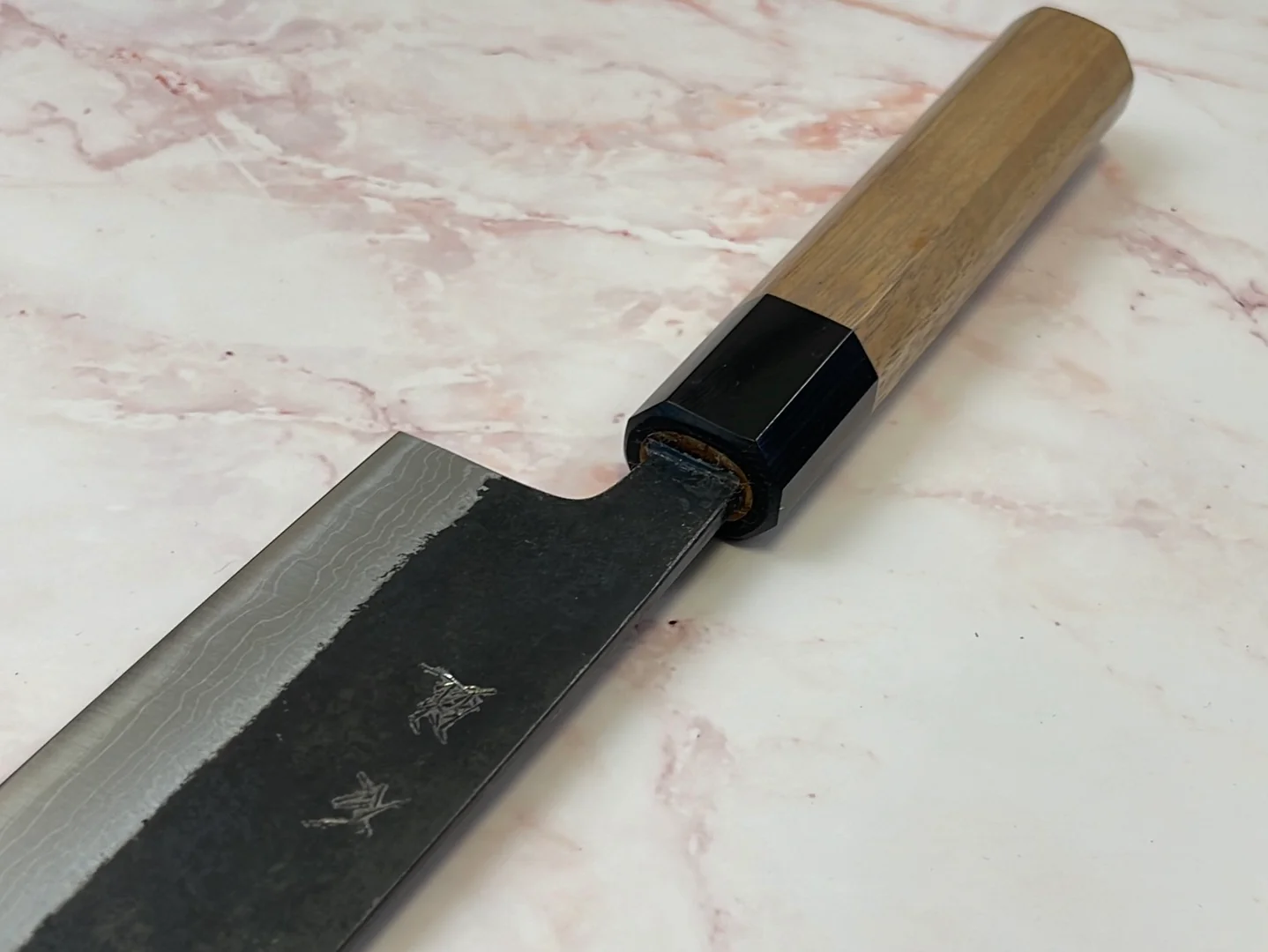 Yoshimune Gyuto Kurouchi 210 mm (8.3 in) Aogami (Blue) #2 Damascus (17 layers) Double-Bevel - Image 11