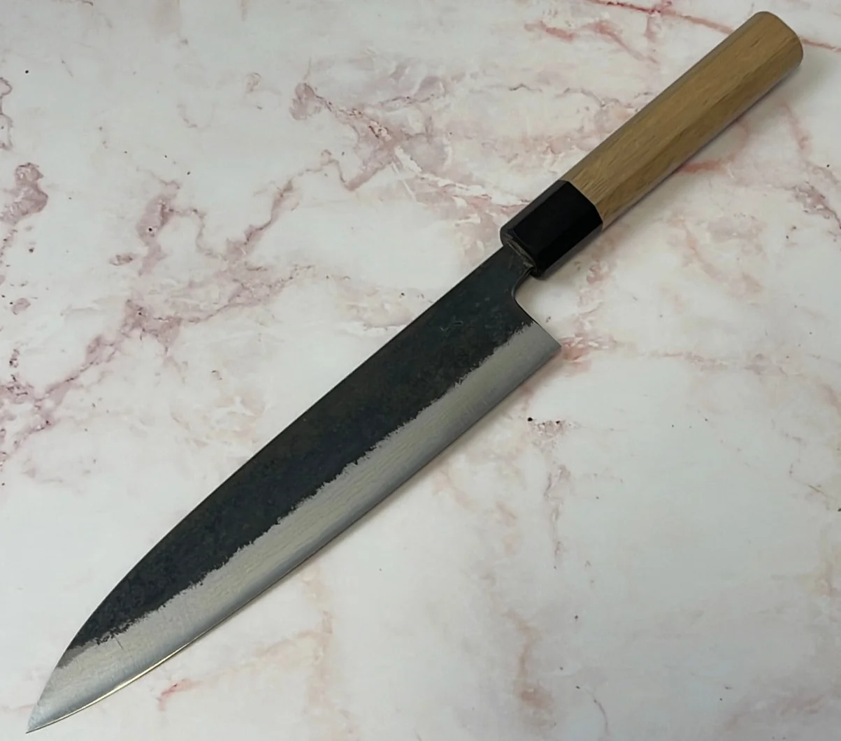 Yoshimune Gyuto Kurouchi 210 mm (8.3 in) Aogami (Blue) #2 Damascus (17 layers) Double-Bevel - Image 12