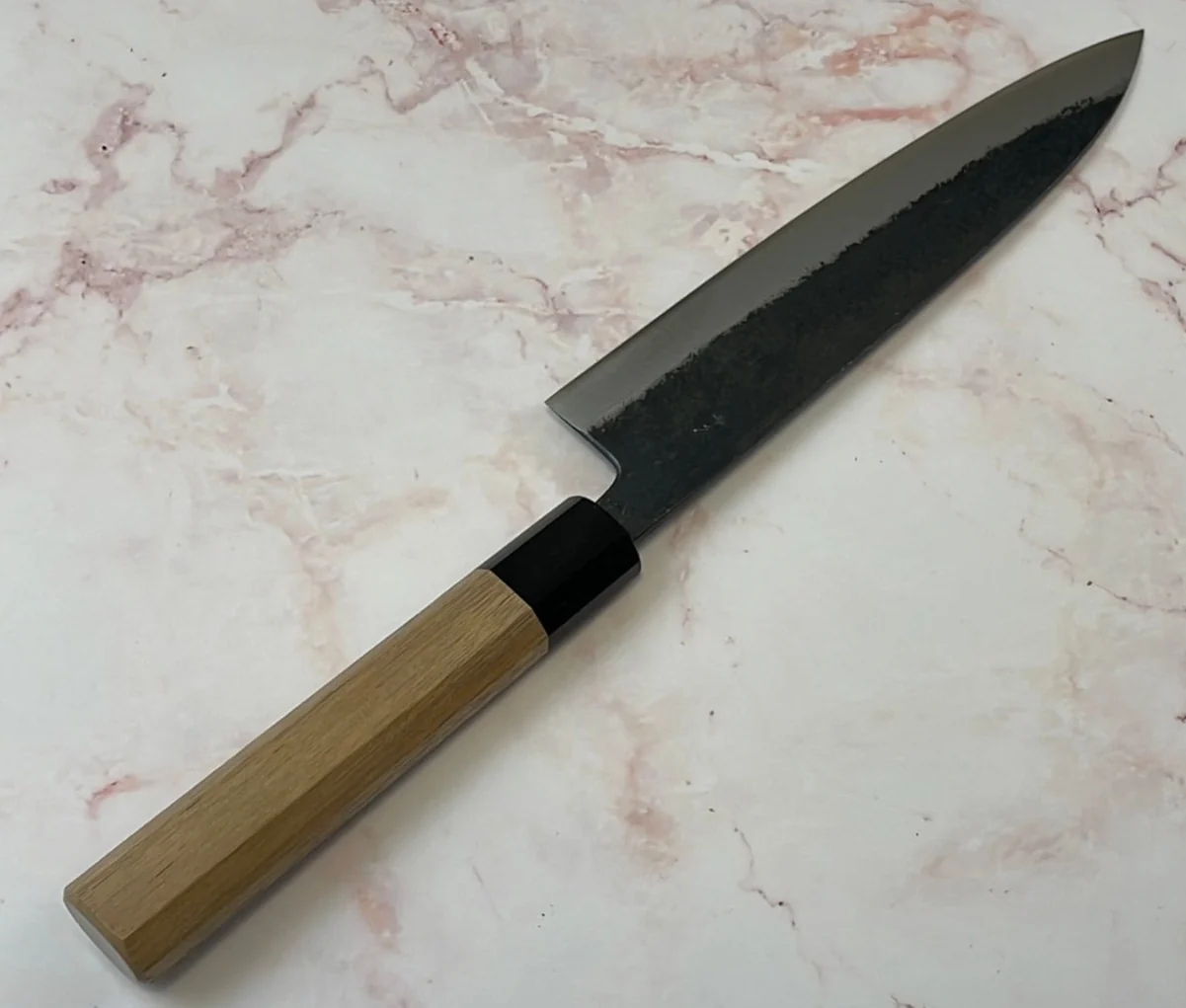 Yoshimune Gyuto Kurouchi 210 mm (8.3 in) Aogami (Blue) #2 Damascus (17 layers) Double-Bevel - Image 15