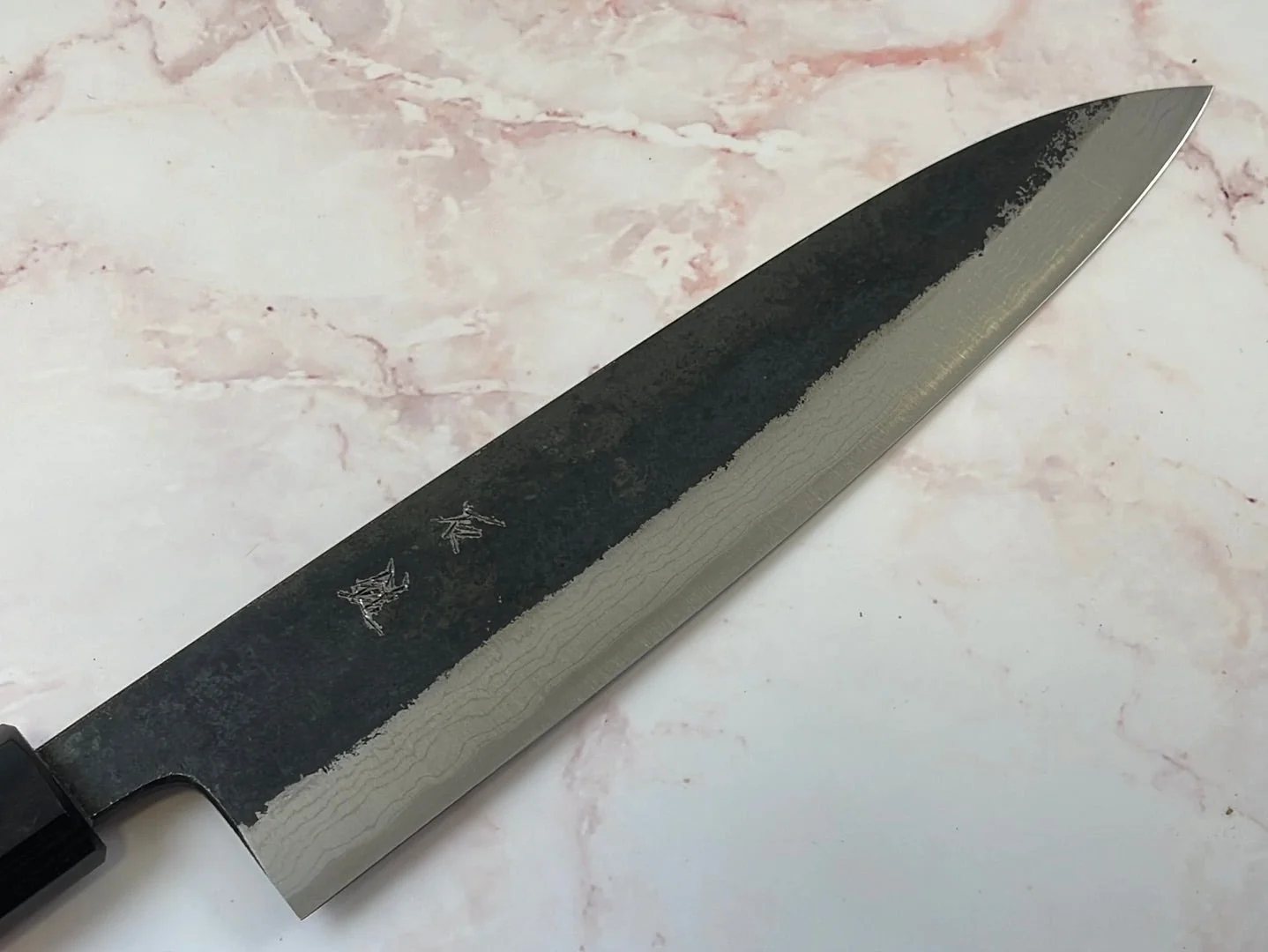 Yoshimune Gyuto Kurouchi 210 mm (8.3 in) Aogami (Blue) #2 Damascus (17 layers) Double-Bevel - Image 7