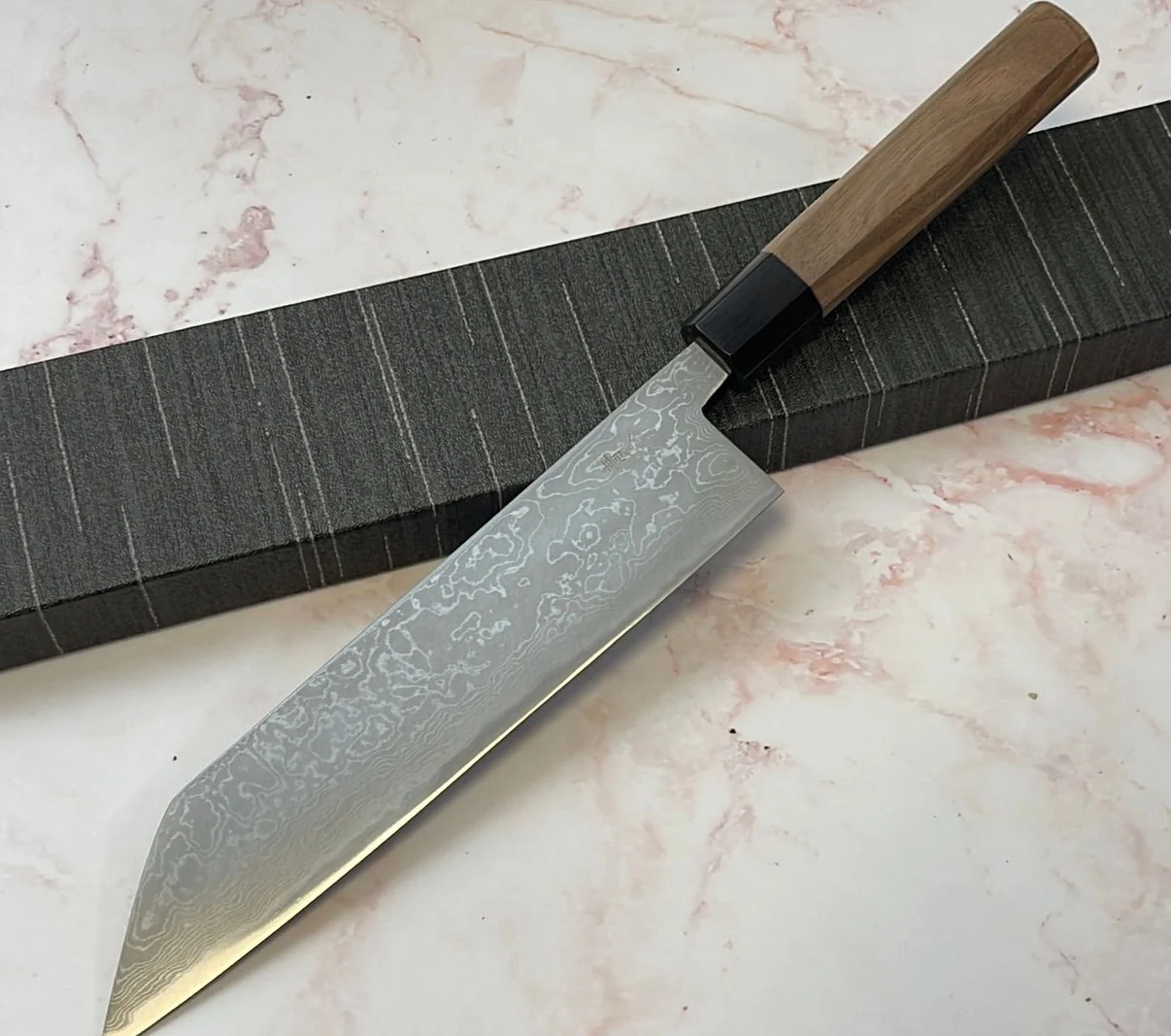Yoshimune Kiritsuke 210 mm (8.3 in) Aogami (Blue) #2 Damascus (33 layers) Double-Bevel - Image 2