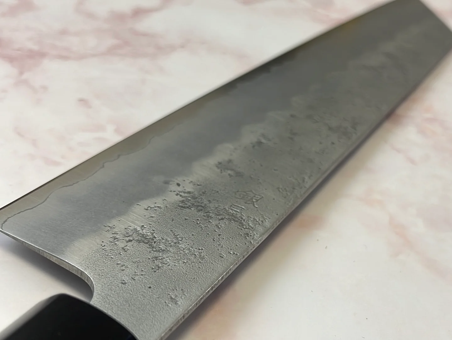 Yoshimune Kiritsuke 210 mm (8.3 in) Ginsan (Silver #3) Nashiji finish Double-Bevel Walnut Octagonal Handle - Image 11