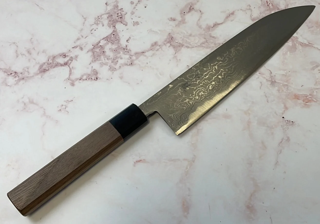 Yoshimune Gyuto 210 mm (8.3 in) Aogami (Blue) #2 Damascus (33 layers) Double-Bevel - Image 12
