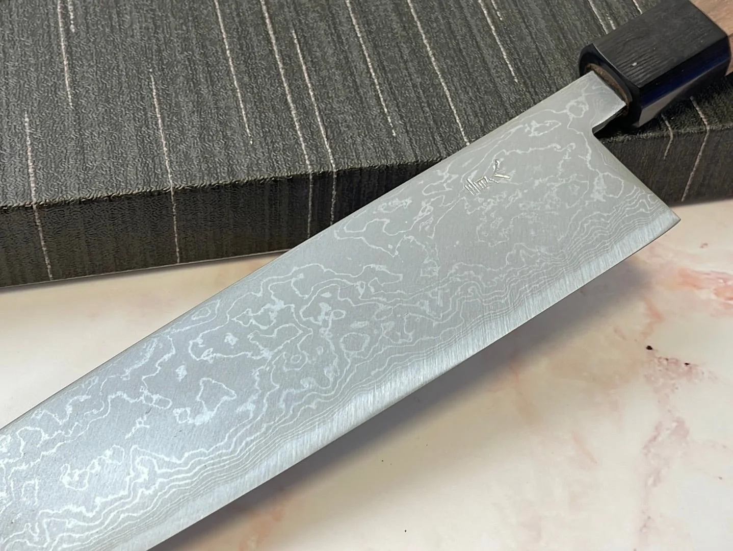 Yoshimune Gyuto 210 mm (8.3 in) Aogami (Blue) #2 Damascus (33 layers) Double-Bevel - Image 3
