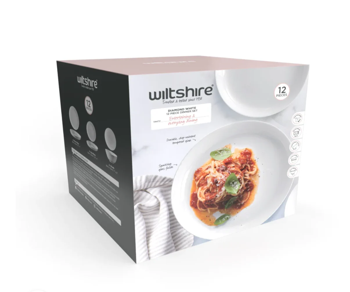 Wiltshire Diamond White 12 Piece Dinner Set - Image 3
