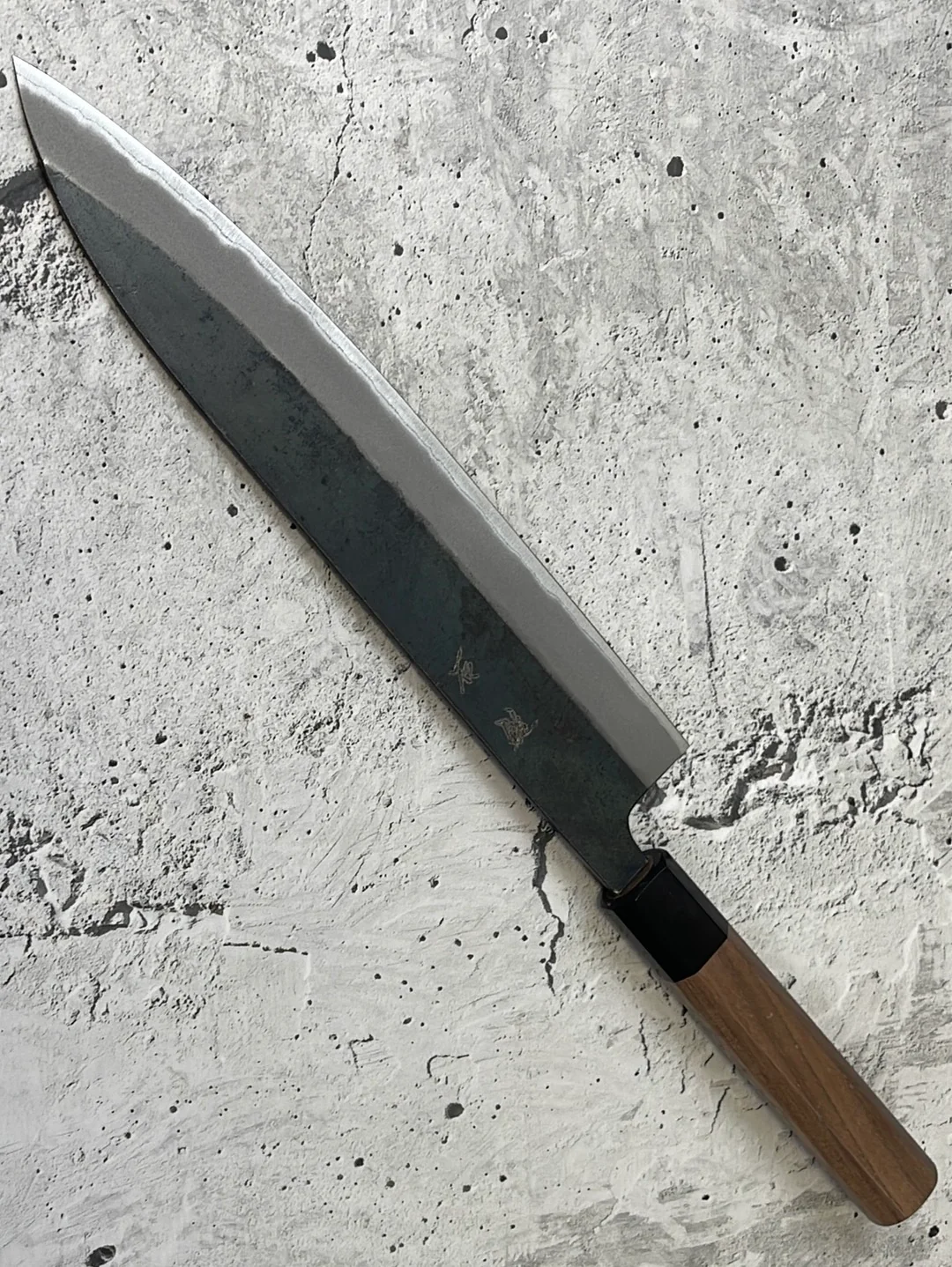 Yoshimune Gyuto Kurouchi 240 mm (9.4 in) Aogami (Blue) #2 Double-Bevel - Image 8