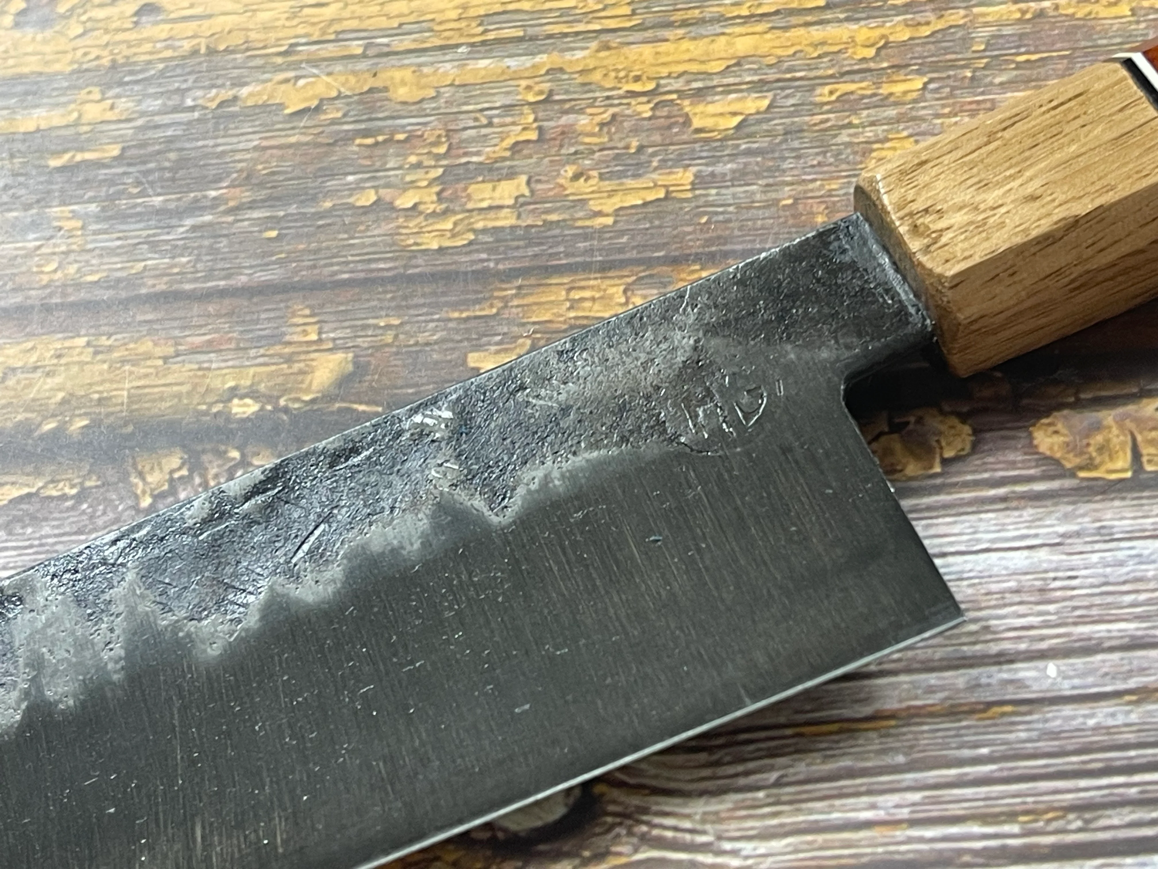 HG Blade Gyuto Knife 210mm Kurouchi Finish 1084 High Carbon Steel (2025) - Image 13