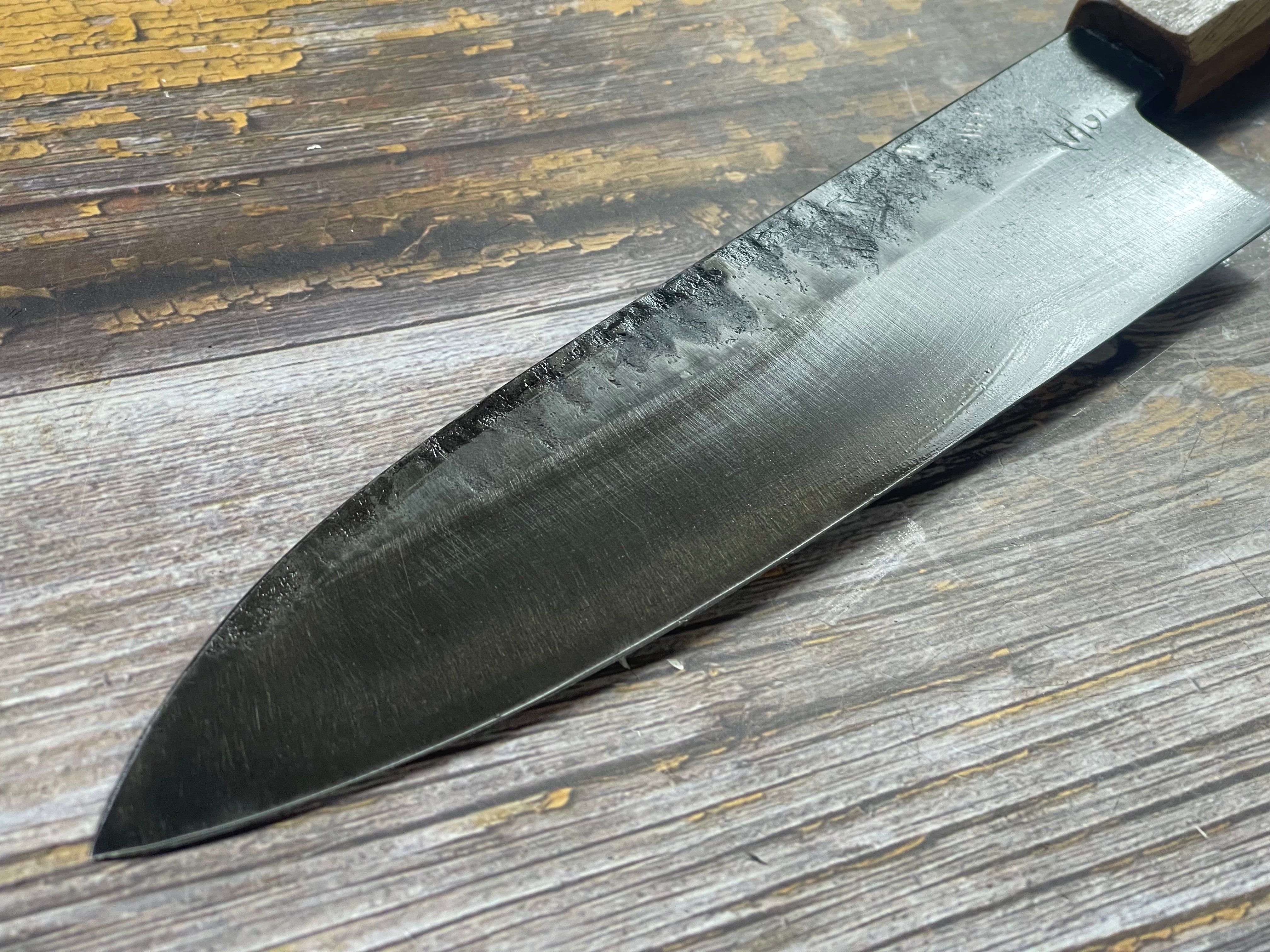 HG Blade Gyuto Knife 210mm Kurouchi Finish 1084 High Carbon Steel (2025) - Image 14