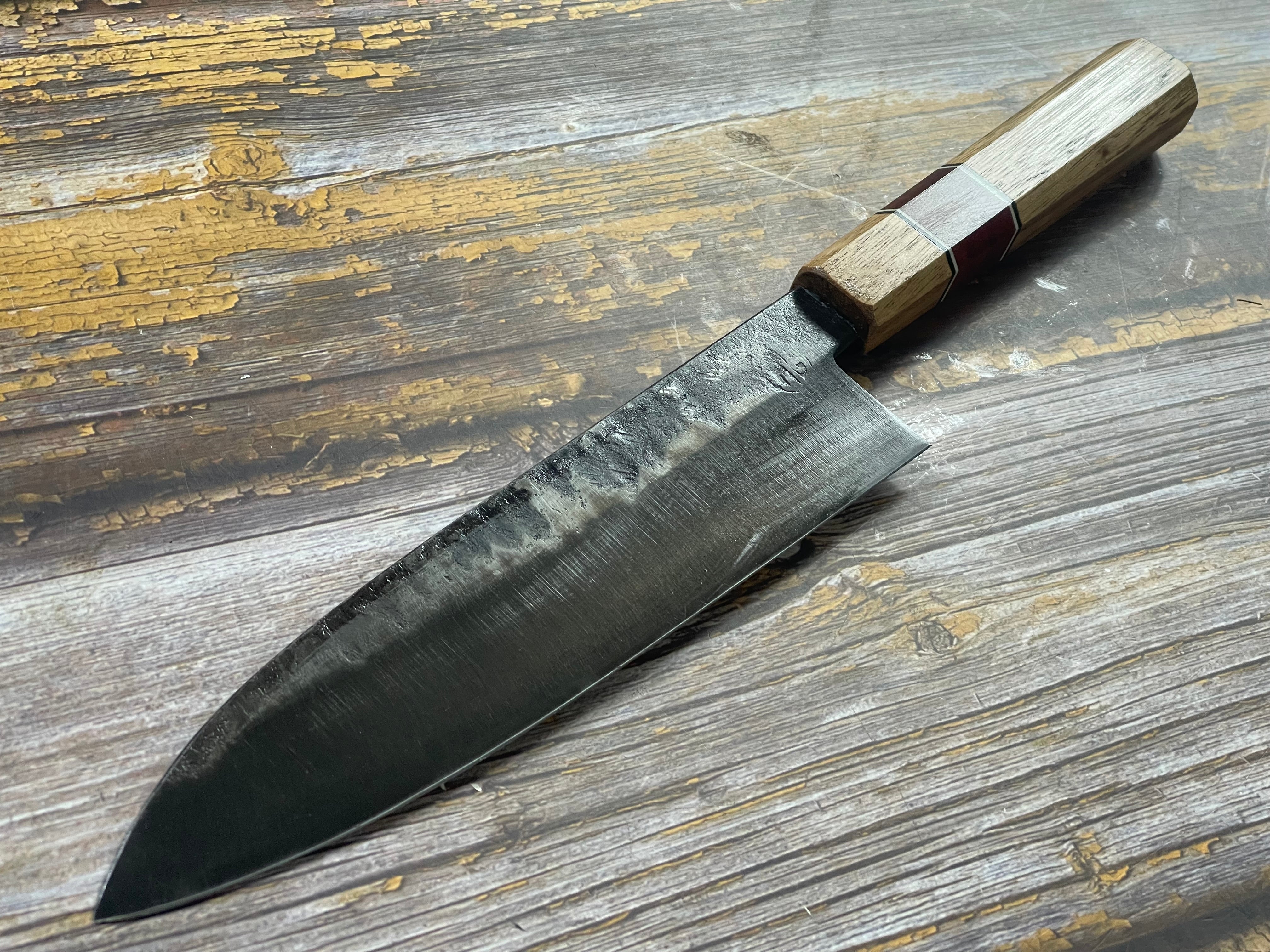 HG Blade Gyuto Knife 210mm Kurouchi Finish 1084 High Carbon Steel (2025) - Image 15