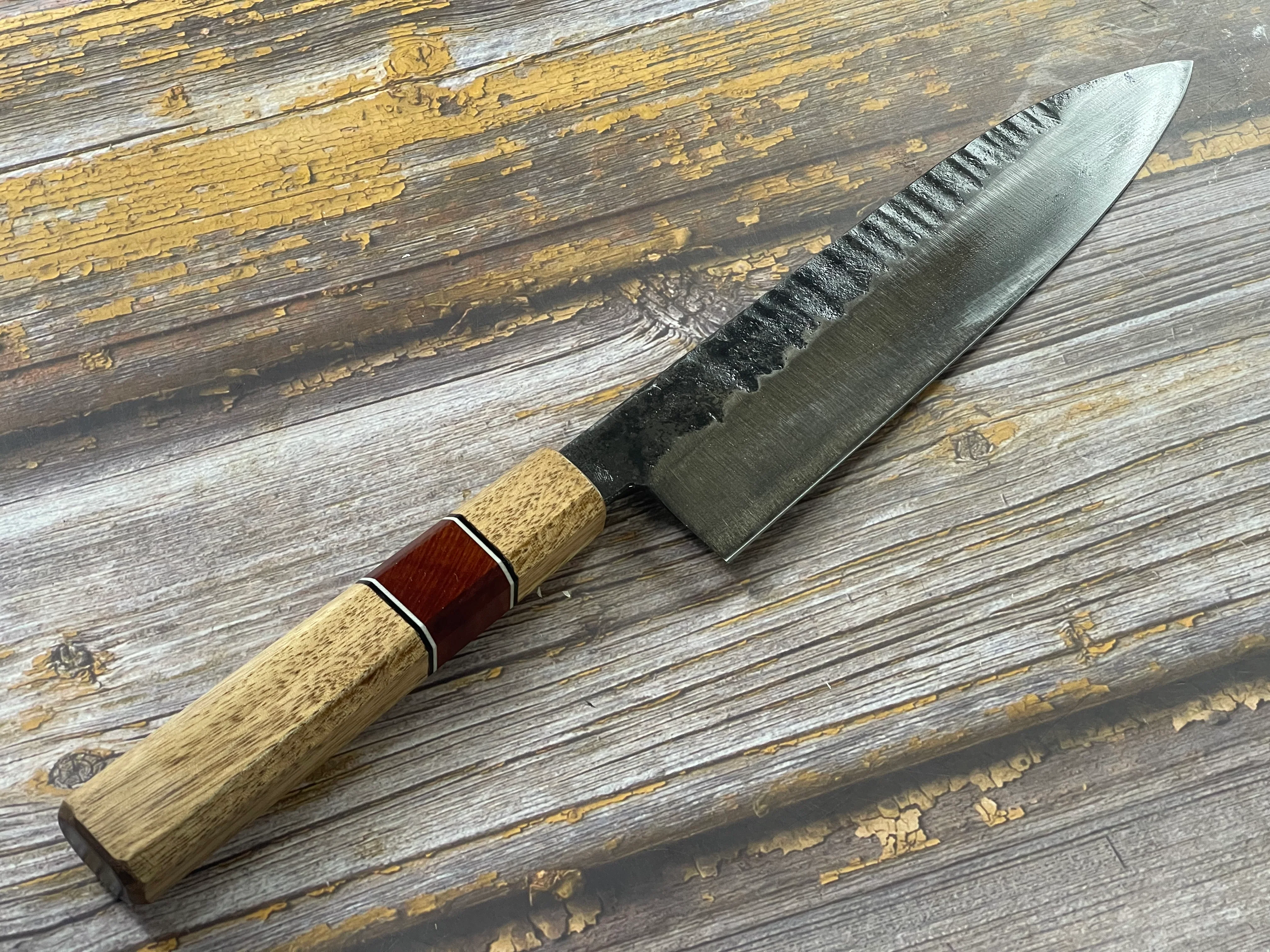 HG Blade Gyuto Knife 210mm Kurouchi Finish 1084 High Carbon Steel (2025) - Image 5