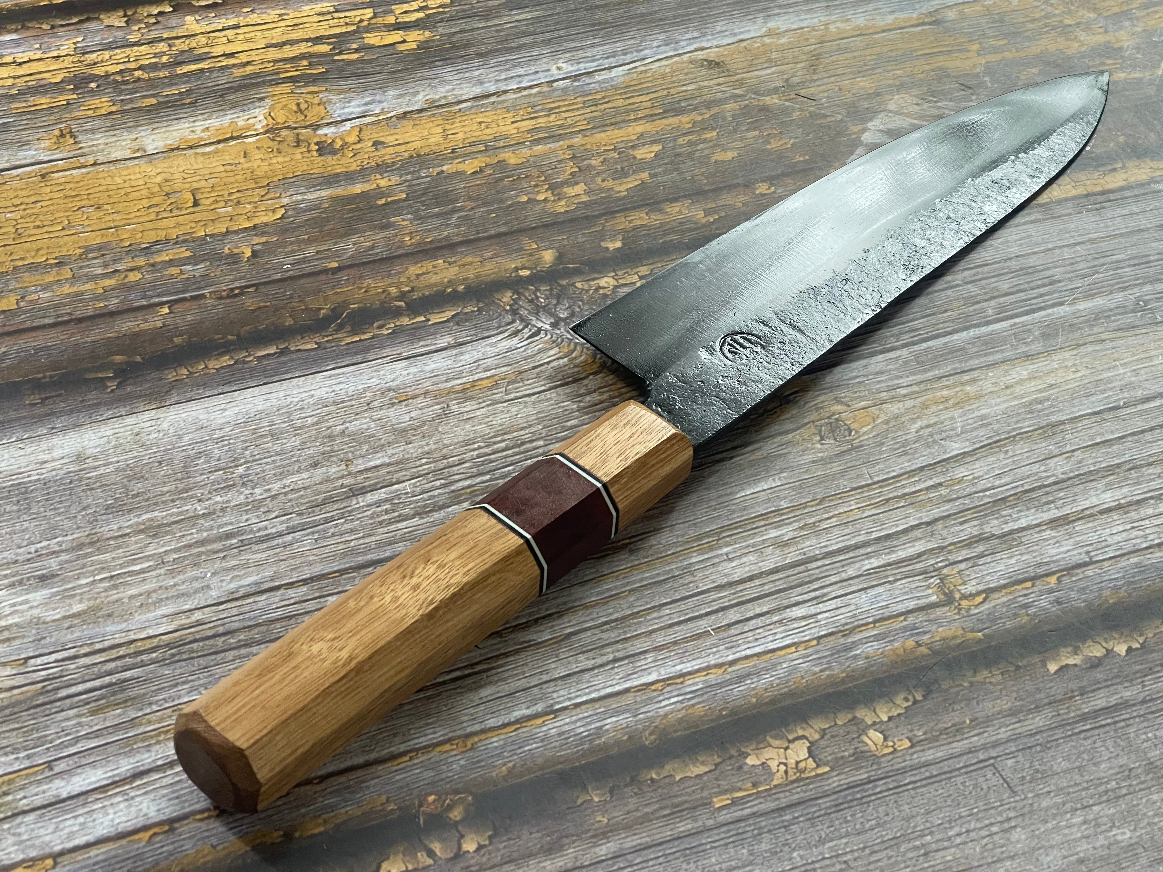 HG Blade Gyuto Knife 210mm Kurouchi Finish 1084 High Carbon Steel (2025) - Image 13
