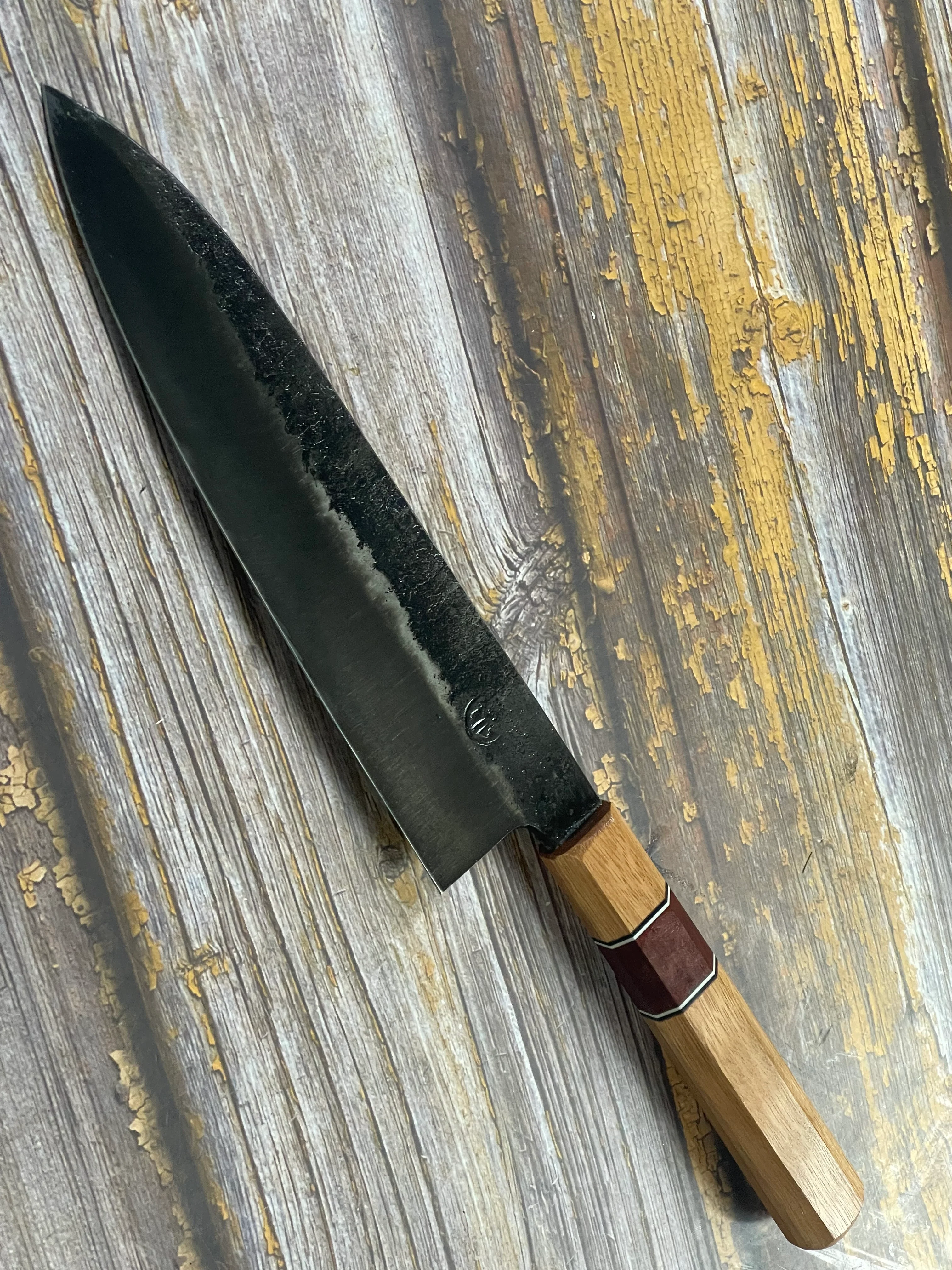 HG Blade Gyuto Knife 210mm Kurouchi Finish 1084 High Carbon Steel (2025) - Image 17